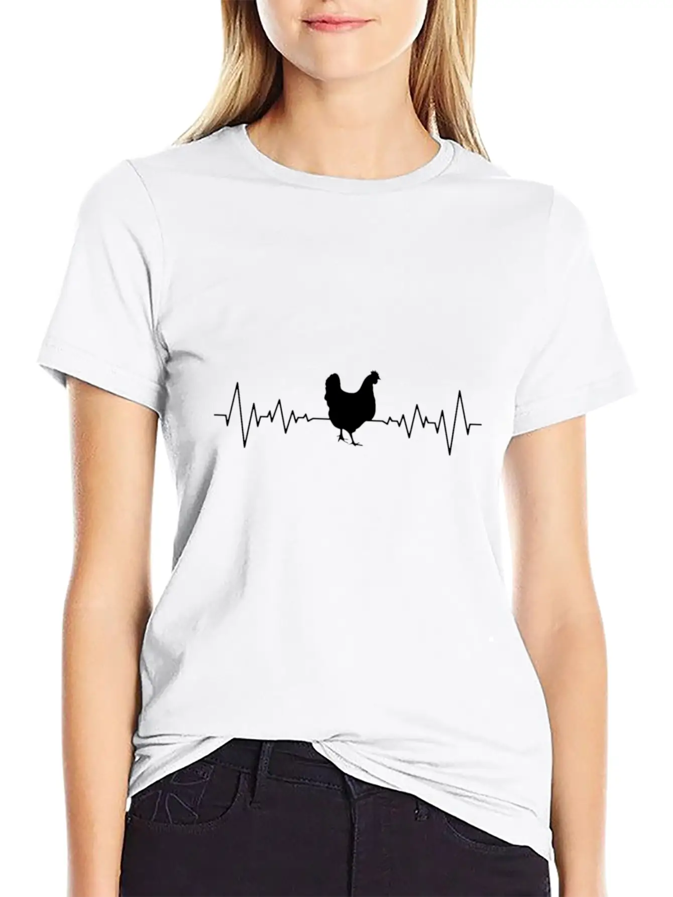 Chicken Heartbeat For Light Unisex Short Sleeve Soft Cotton T-Shirt – Casual Everyday Wear