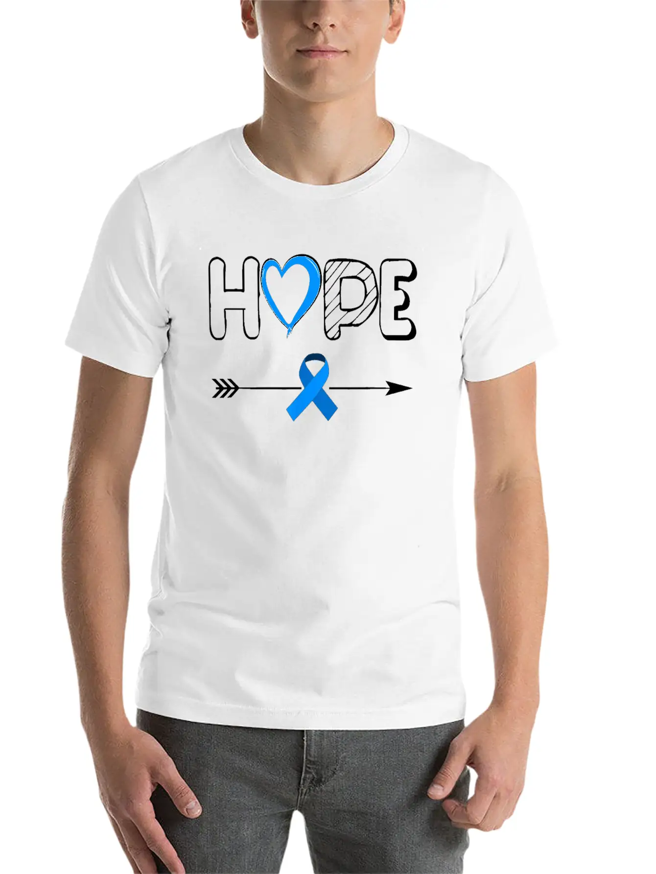 Child Abuse Awareness Shirts Hope Blue Ribbon Basic Graphic T-Shirt – Daily Comfort In Soft Cotton