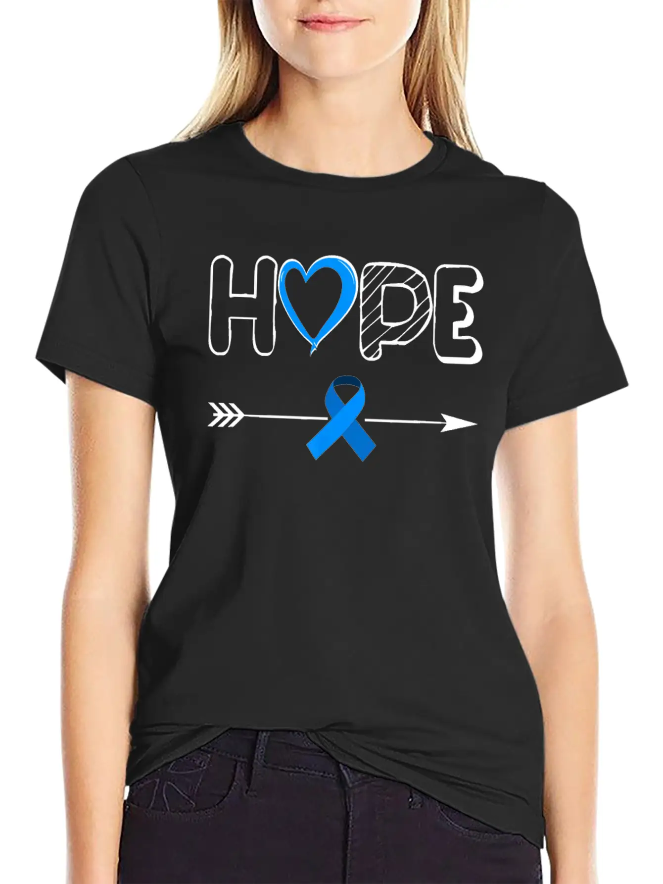 Child Abuse Awareness Shirts Hope Blue Ribbon Basic Graphic T-Shirt – Daily Comfort In Soft Cotton