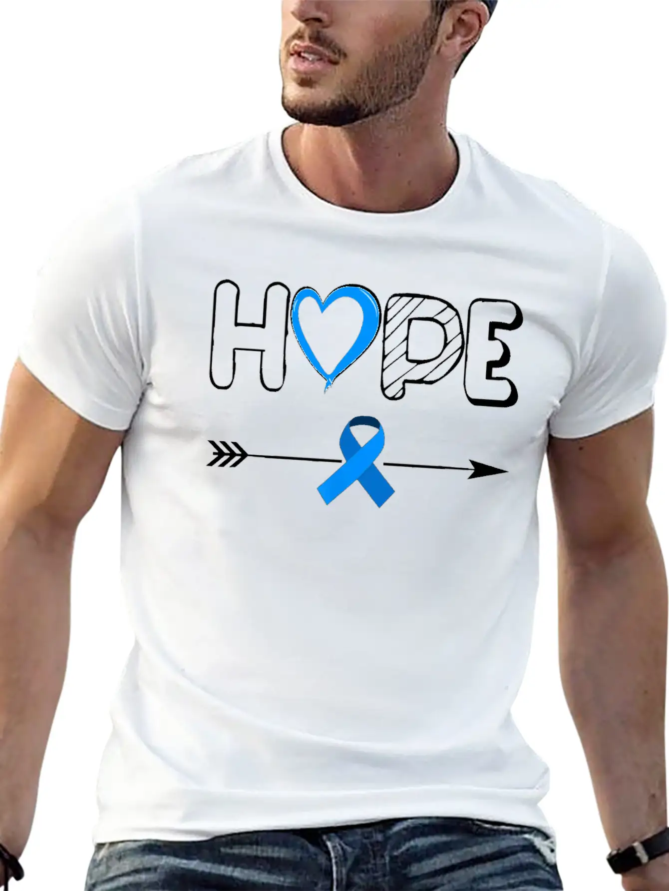 Child Abuse Awareness Shirts Hope Blue Ribbon Basic Graphic T-Shirt – Daily Comfort In Soft Cotton