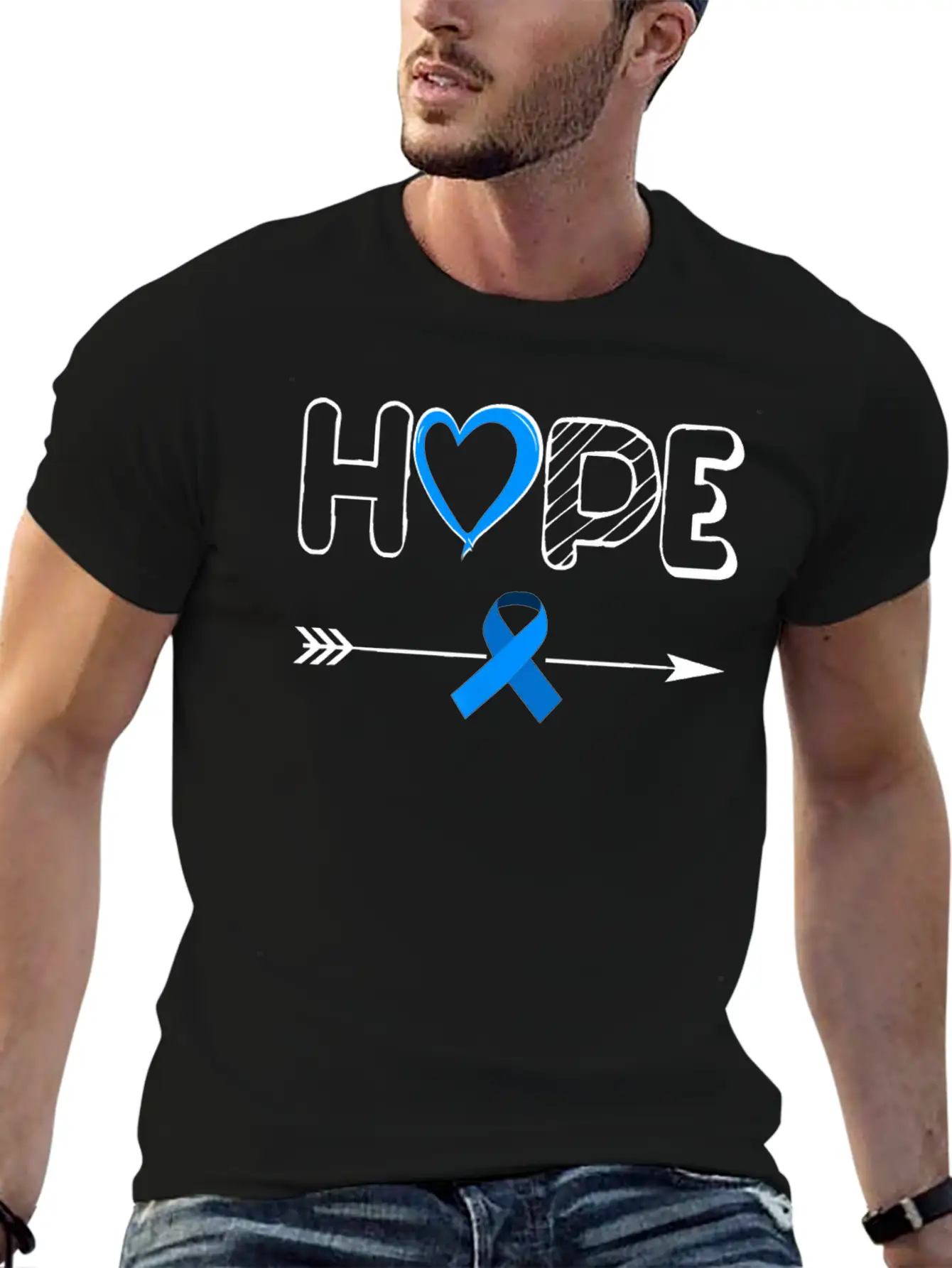 Child Abuse Awareness Shirts Hope Blue Ribbon Basic Graphic T-Shirt – Daily Comfort In Soft Cotton