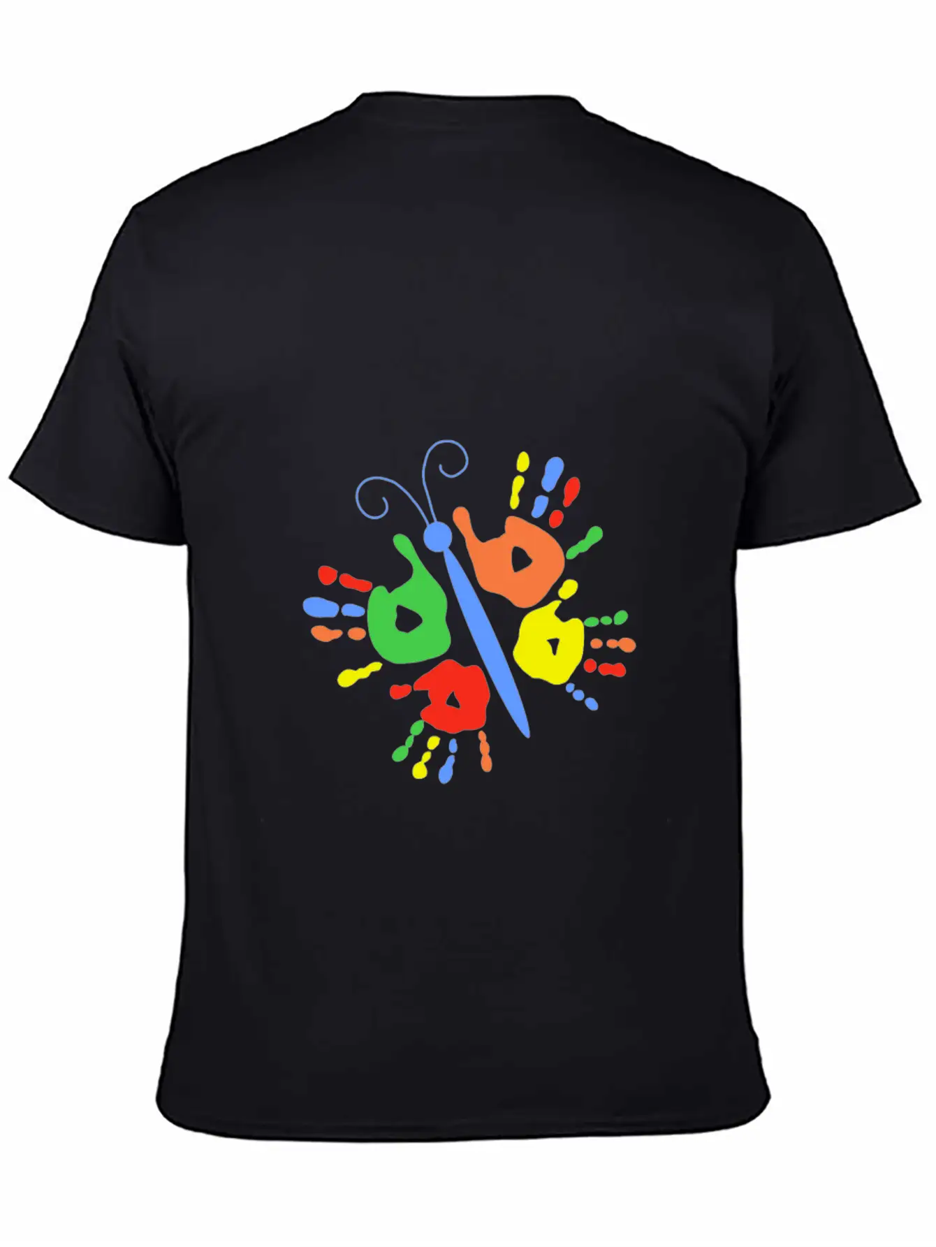 Children Handprint Butterfly Stylish Everyday T-Shirt – Unisex Basic Cotton Tee