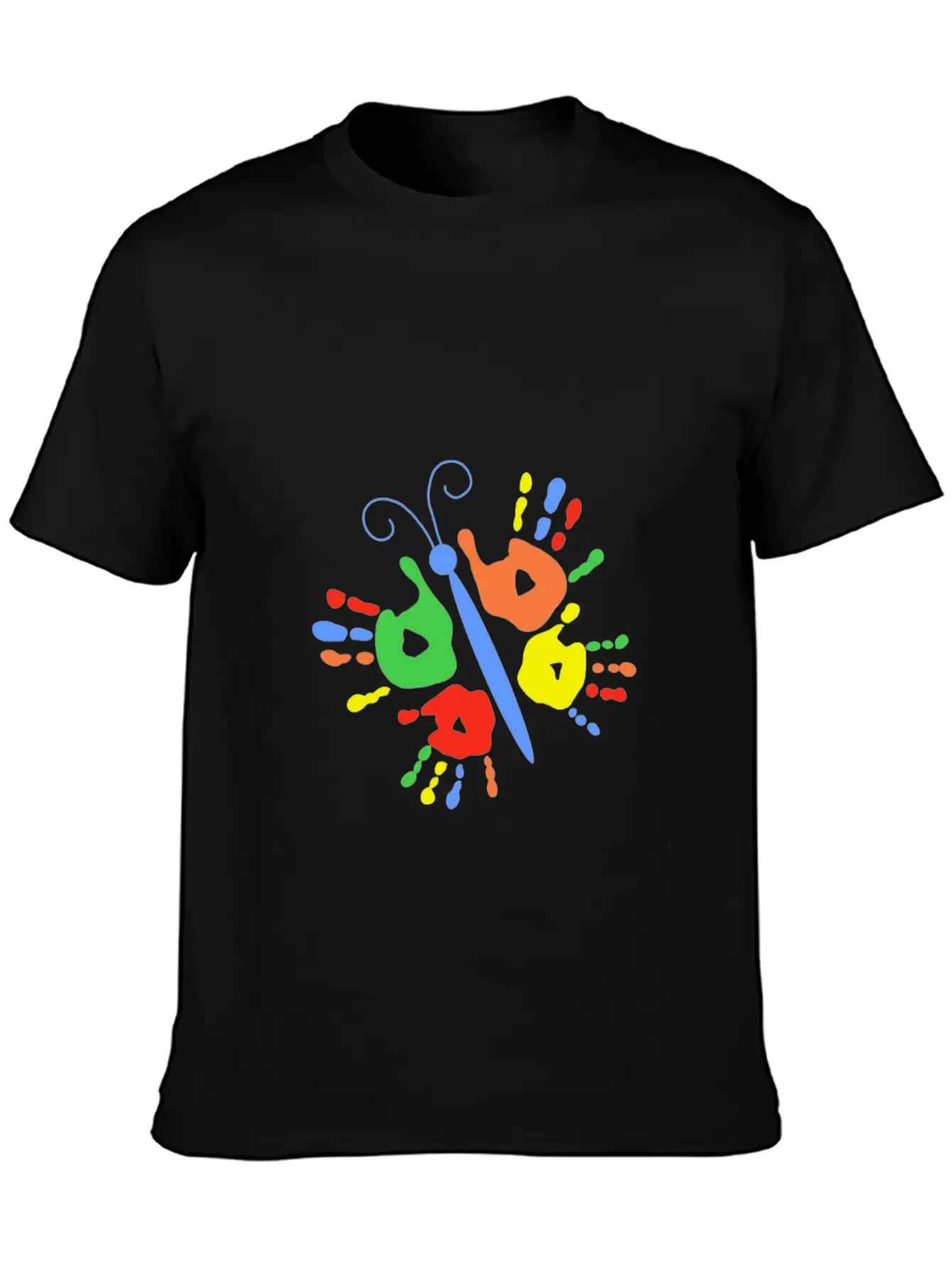 Children Handprint Butterfly Stylish Everyday T-Shirt – Unisex Basic Cotton Tee