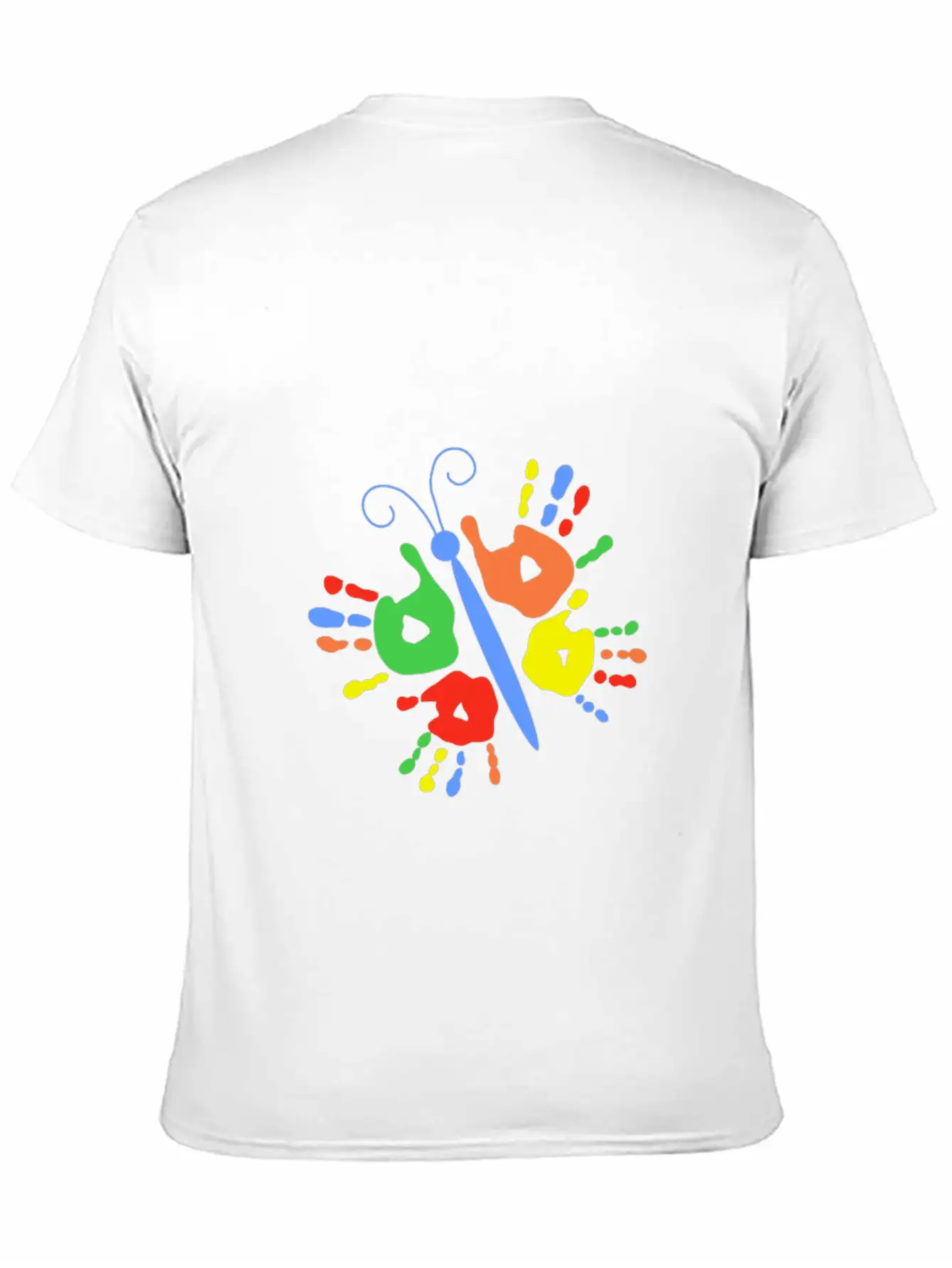 Children Handprint Butterfly Stylish Everyday T-Shirt – Unisex Basic Cotton Tee