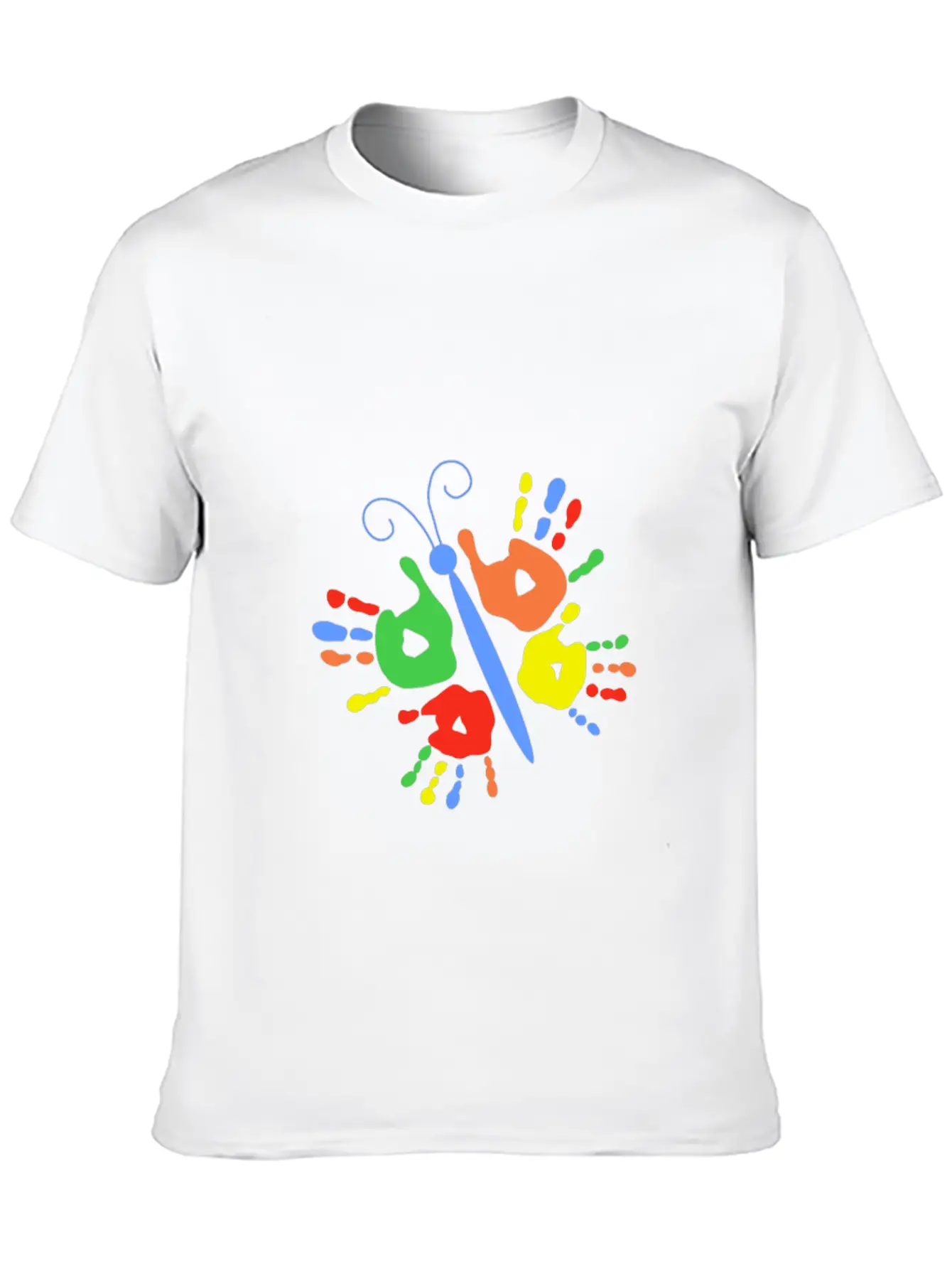 Children Handprint Butterfly Stylish Everyday T-Shirt – Unisex Basic Cotton Tee