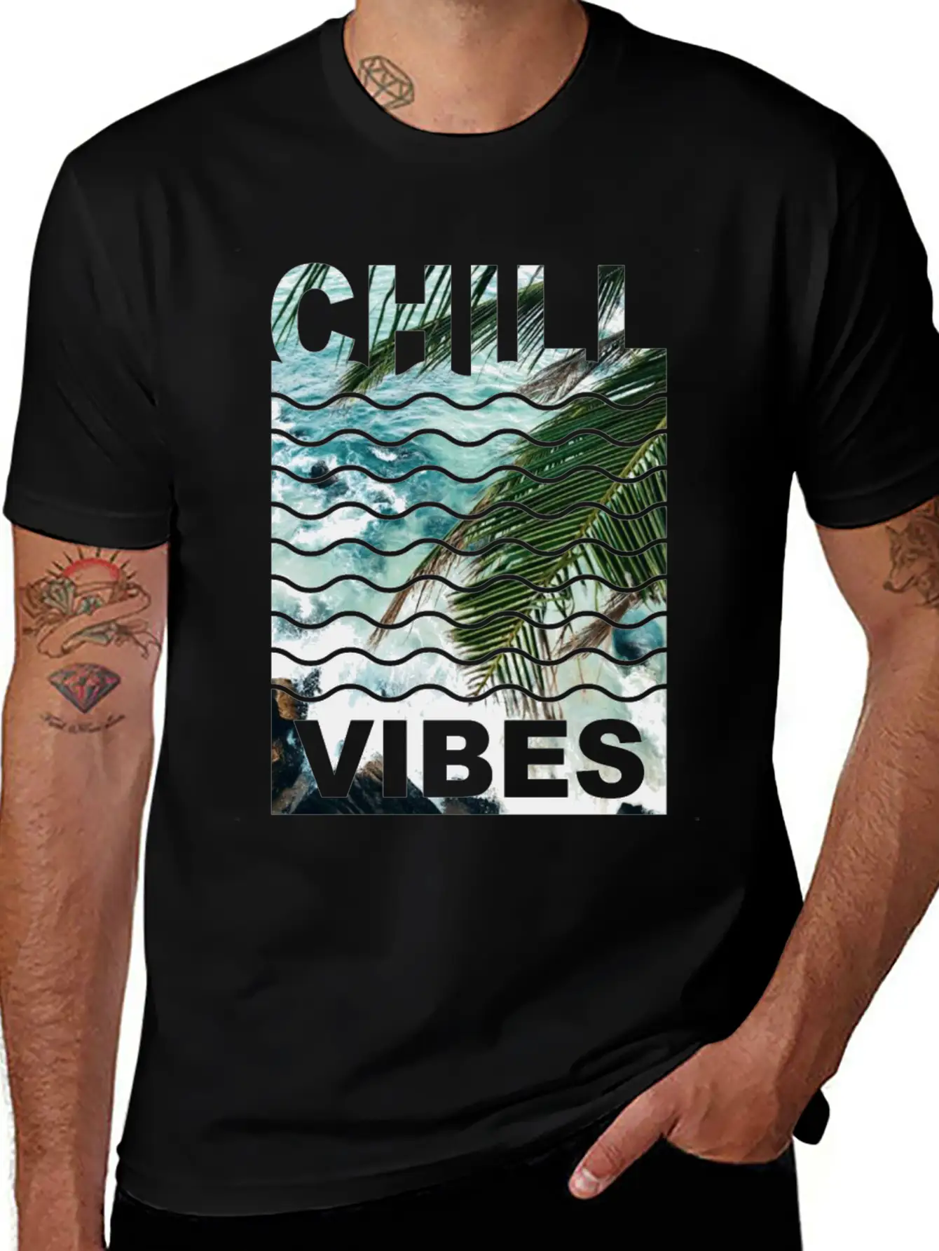 Chill Vibes Water Nature Stylish Everyday T-Shirt – Unisex Basic Cotton Tee