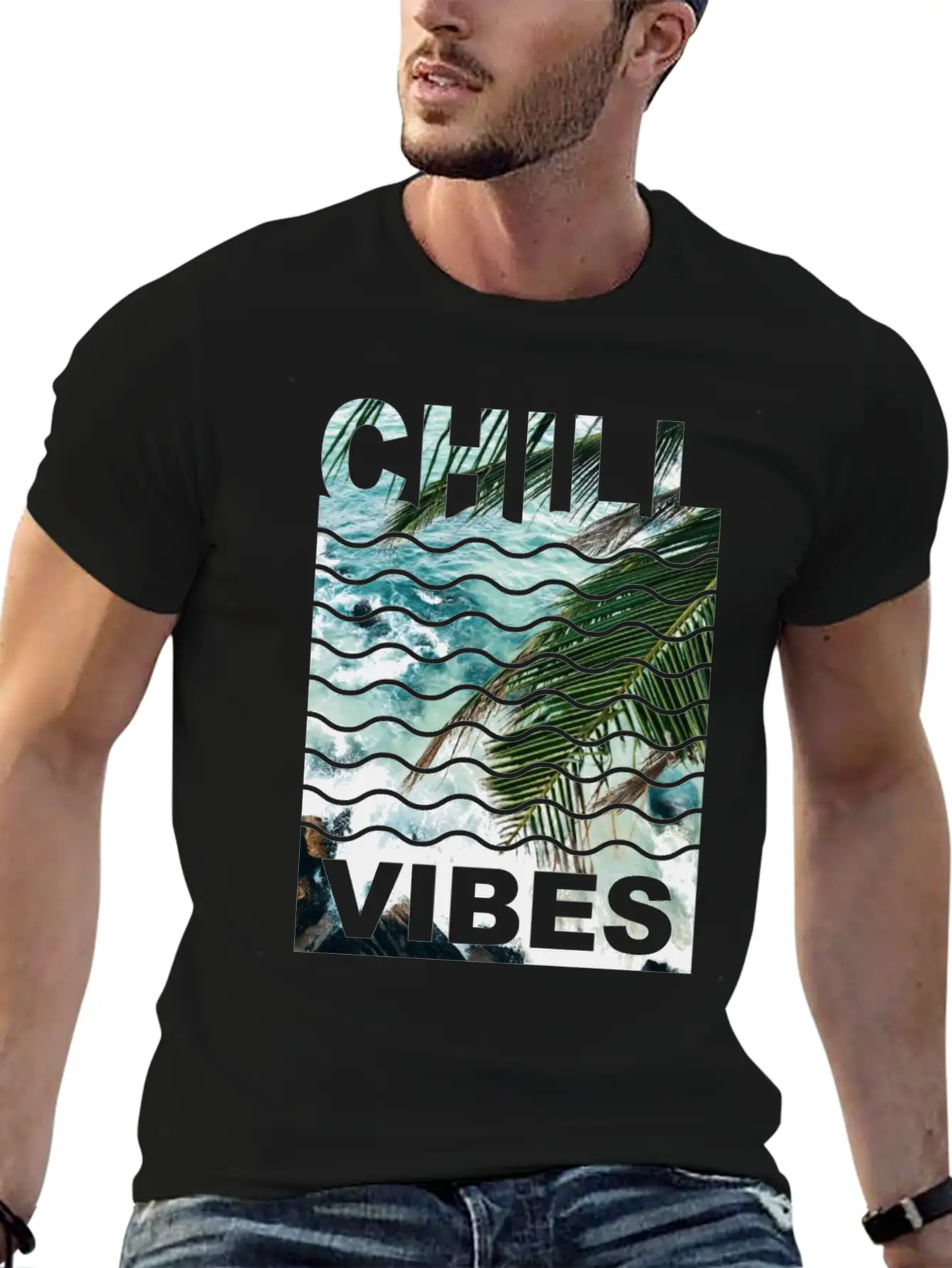 Chill Vibes Water Nature Stylish Everyday T-Shirt – Unisex Basic Cotton Tee