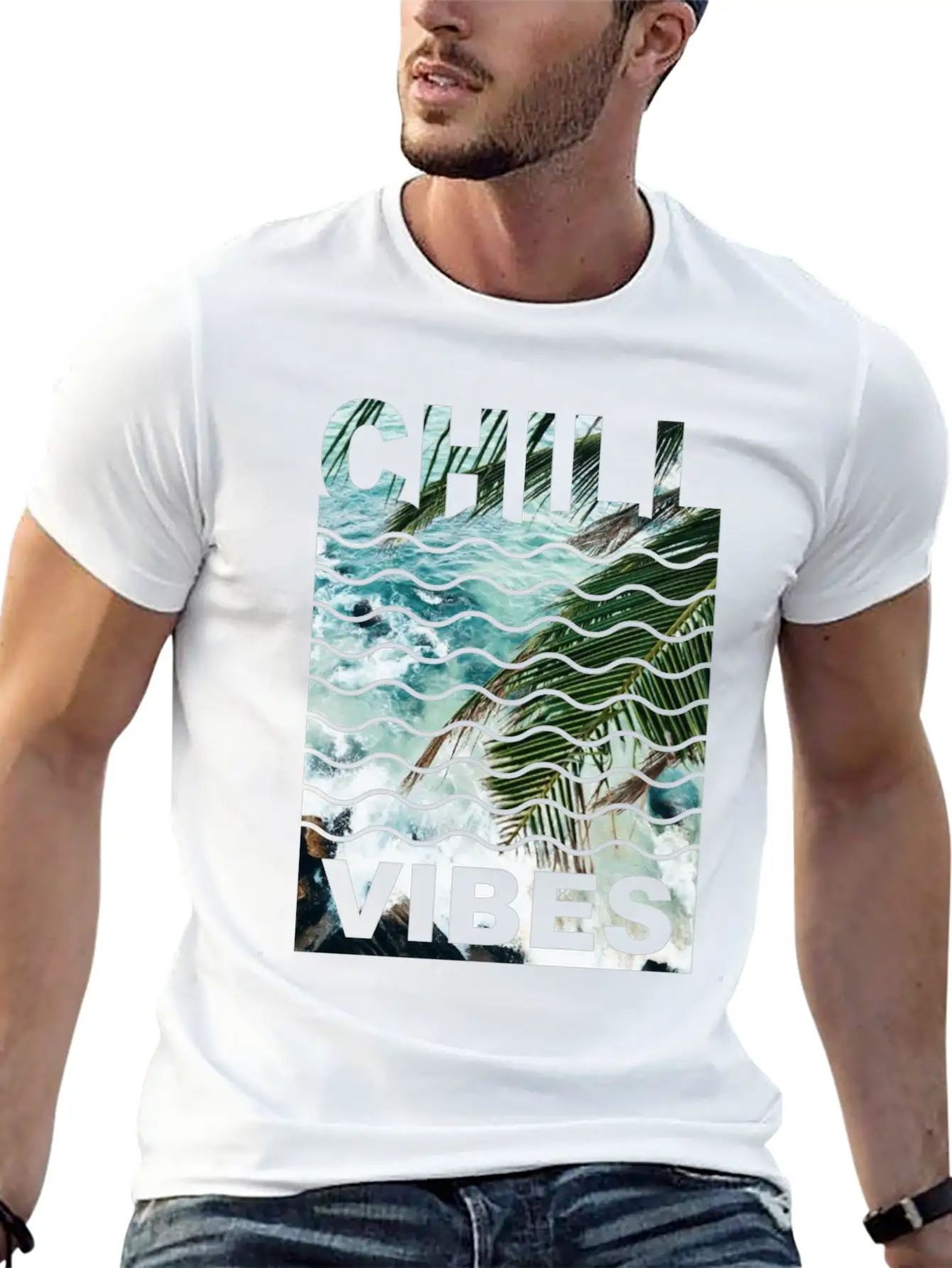 Chill Vibes Water Nature Stylish Everyday T-Shirt – Unisex Basic Cotton Tee