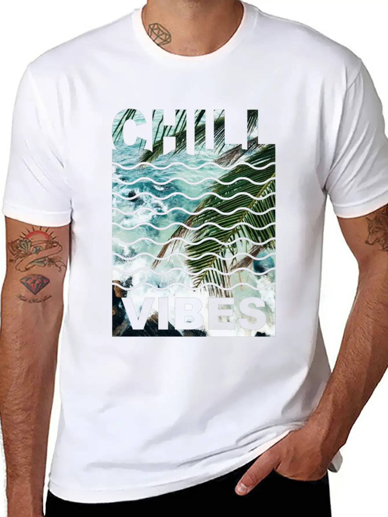 Chill Vibes Water Nature Stylish Everyday T-Shirt – Unisex Basic Cotton Tee