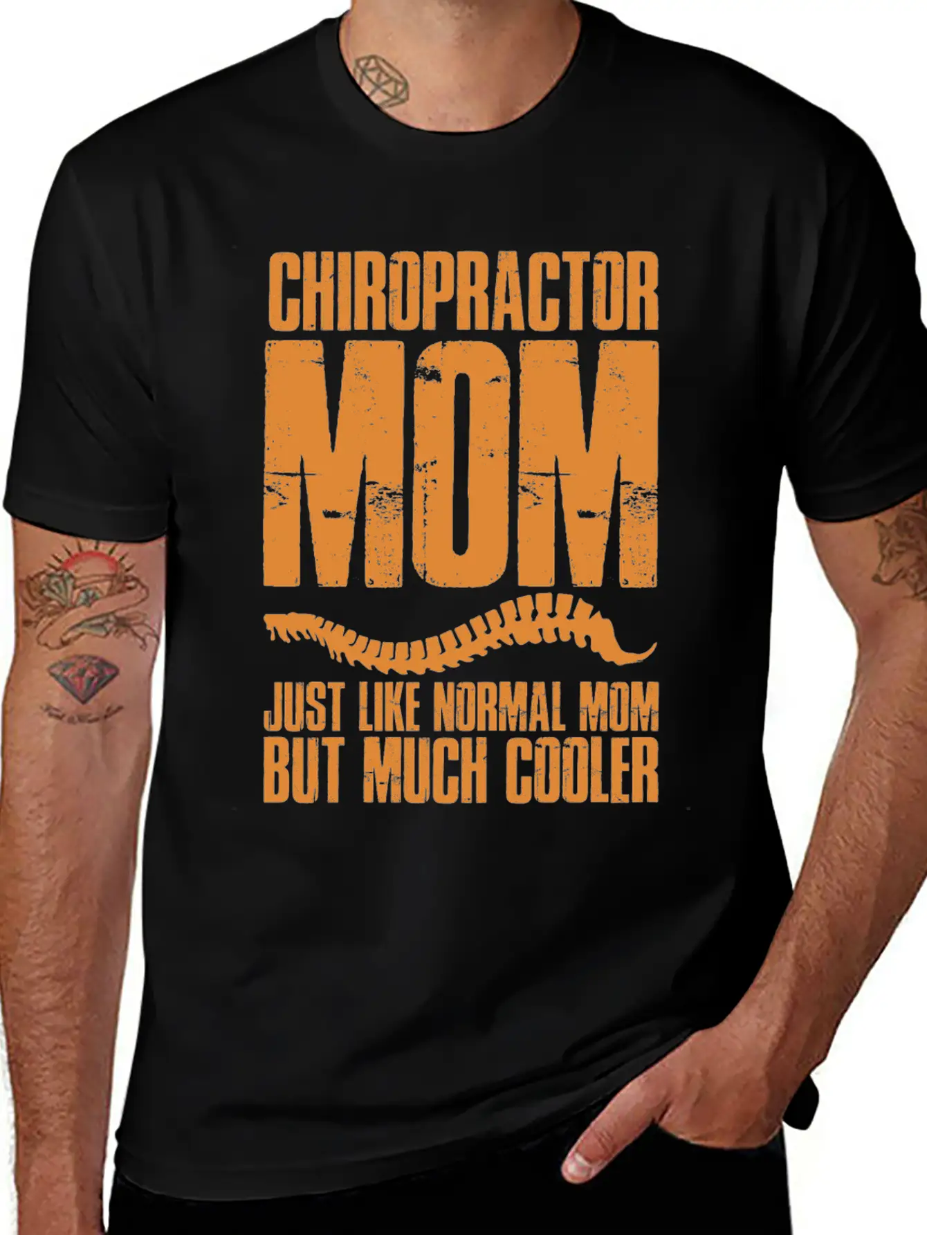 Chiropractic Mom Much Cooler Spinal Chiropractor Stylish Everyday T-Shirt – Unisex Basic Cotton Tee