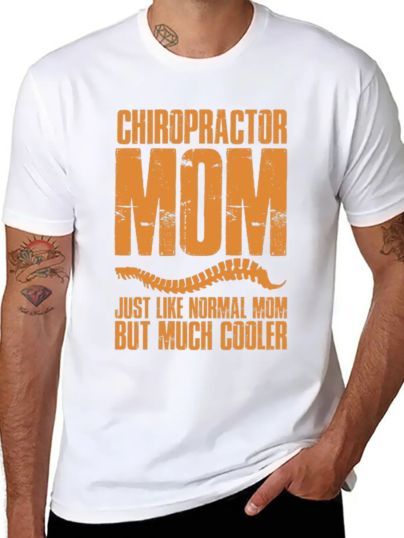 Chiropractic Mom Much Cooler Spinal Chiropractor Stylish Everyday T-Shirt – Unisex Basic Cotton Tee