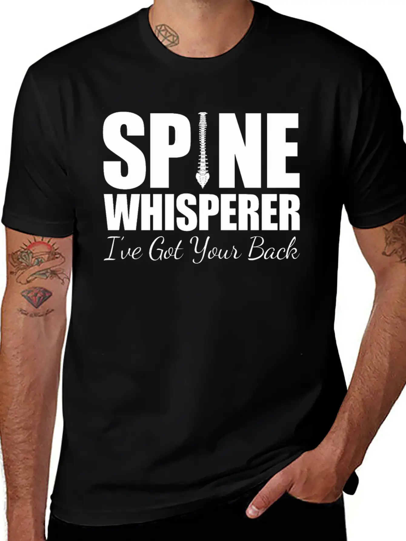 Chiropractor - Spine Whisperer I've Got Your Back Stylish Everyday T-Shirt – Unisex Basic Cotton Tee