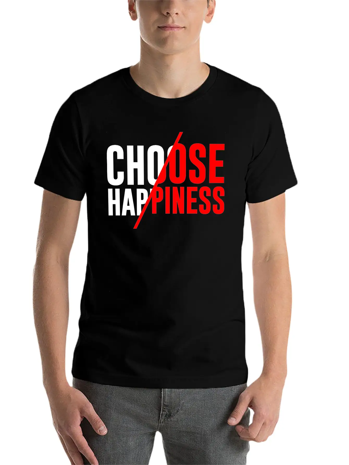 Choose Happiness Essential Unisex Summer Tee – Soft Cotton Casual Fit
