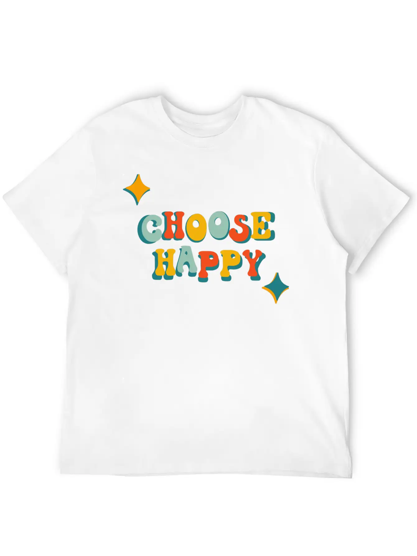 Choose Happy Unisex Short Sleeve Soft Cotton T-Shirt – Casual Everyday Wear