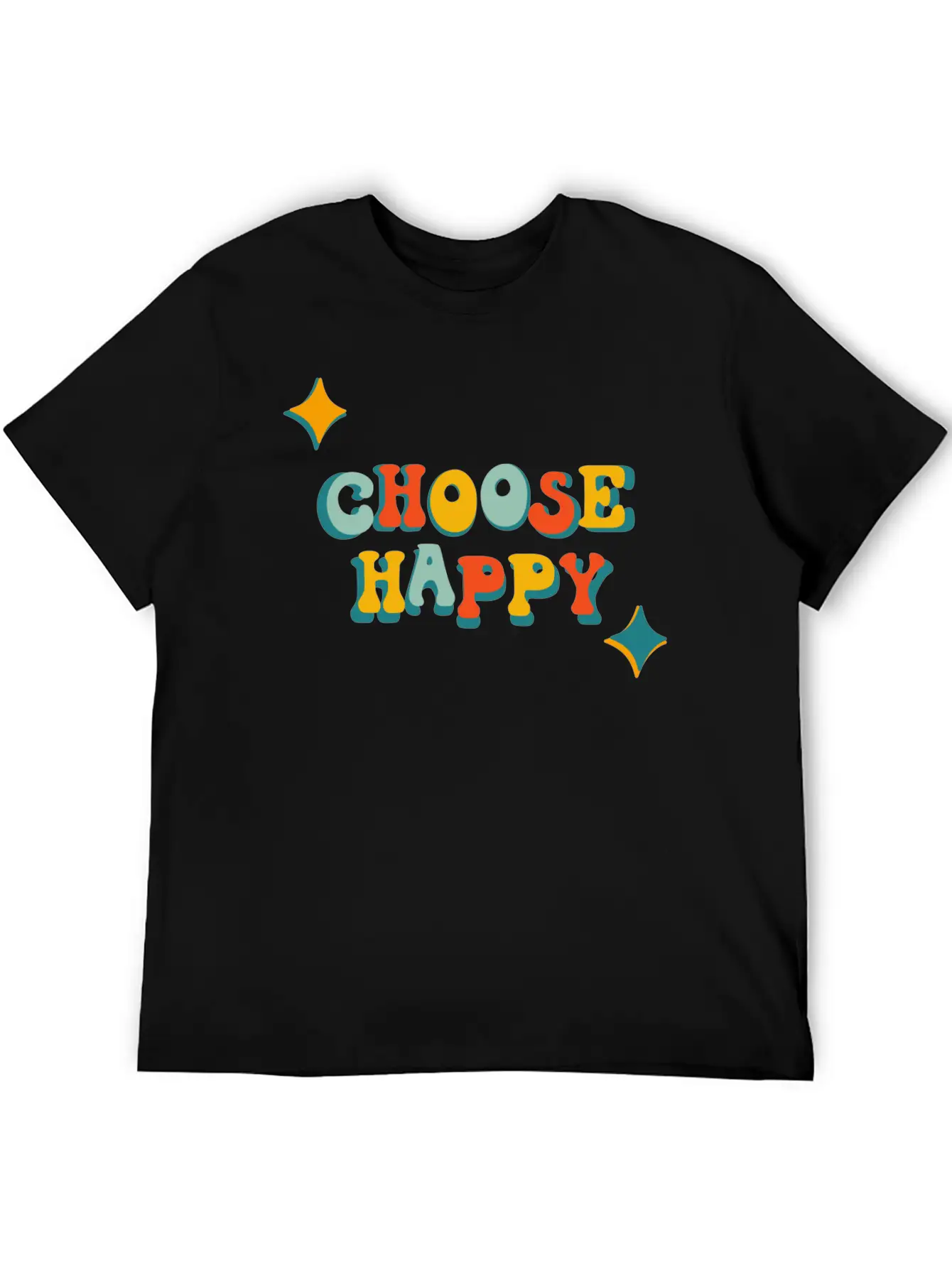 Choose Happy Unisex Short Sleeve Soft Cotton T-Shirt – Casual Everyday Wear