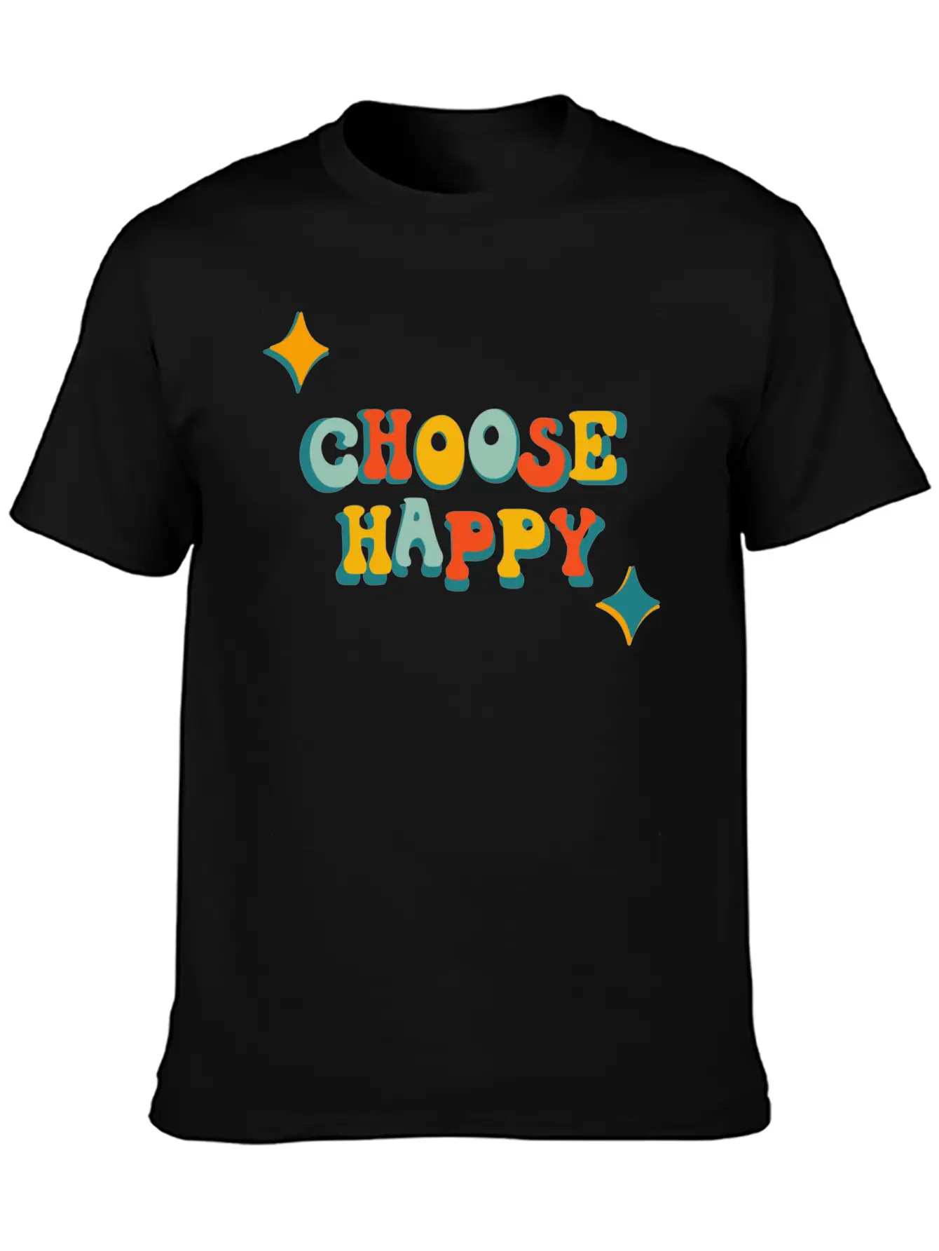 Choose Happy Unisex Short Sleeve Soft Cotton T-Shirt – Casual Everyday Wear