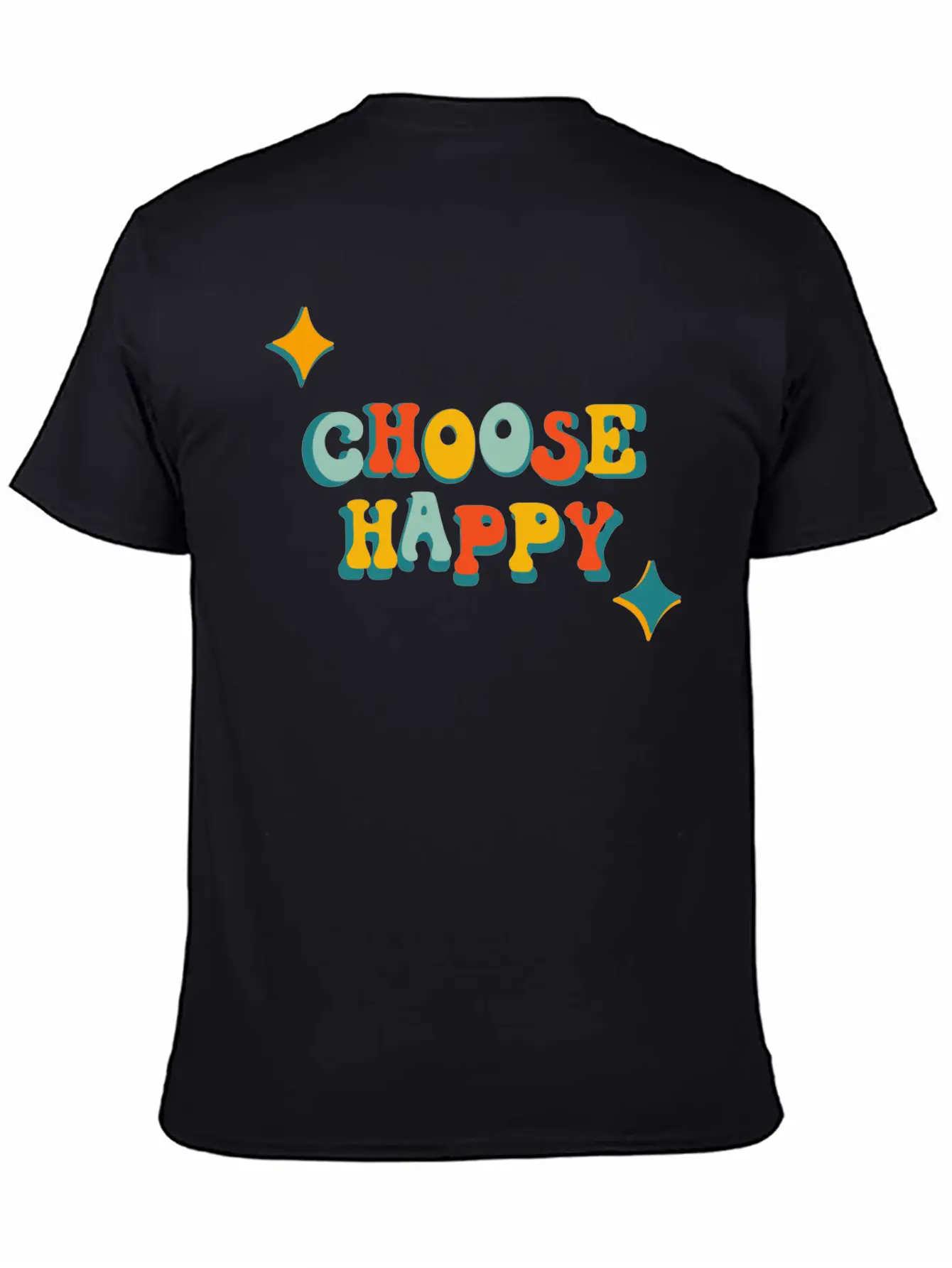 Choose Happy Unisex Short Sleeve Soft Cotton T-Shirt – Casual Everyday Wear