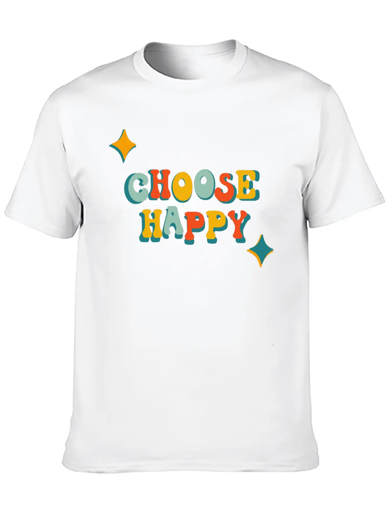 Choose Happy Unisex Short Sleeve Soft Cotton T-Shirt – Casual Everyday Wear