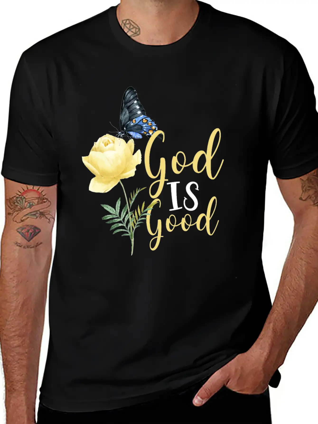 Christian Bible Verse Butterfly Timeless Short Sleeve Tee – Comfy And Minimalist Design
