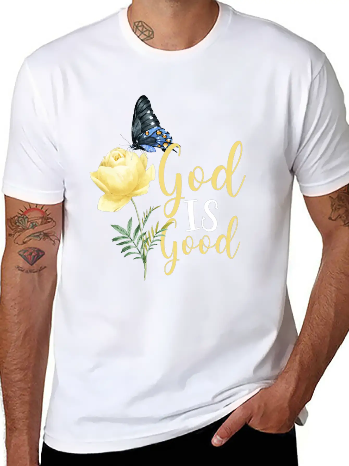 Christian Bible Verse Butterfly Timeless Short Sleeve Tee – Comfy And Minimalist Design