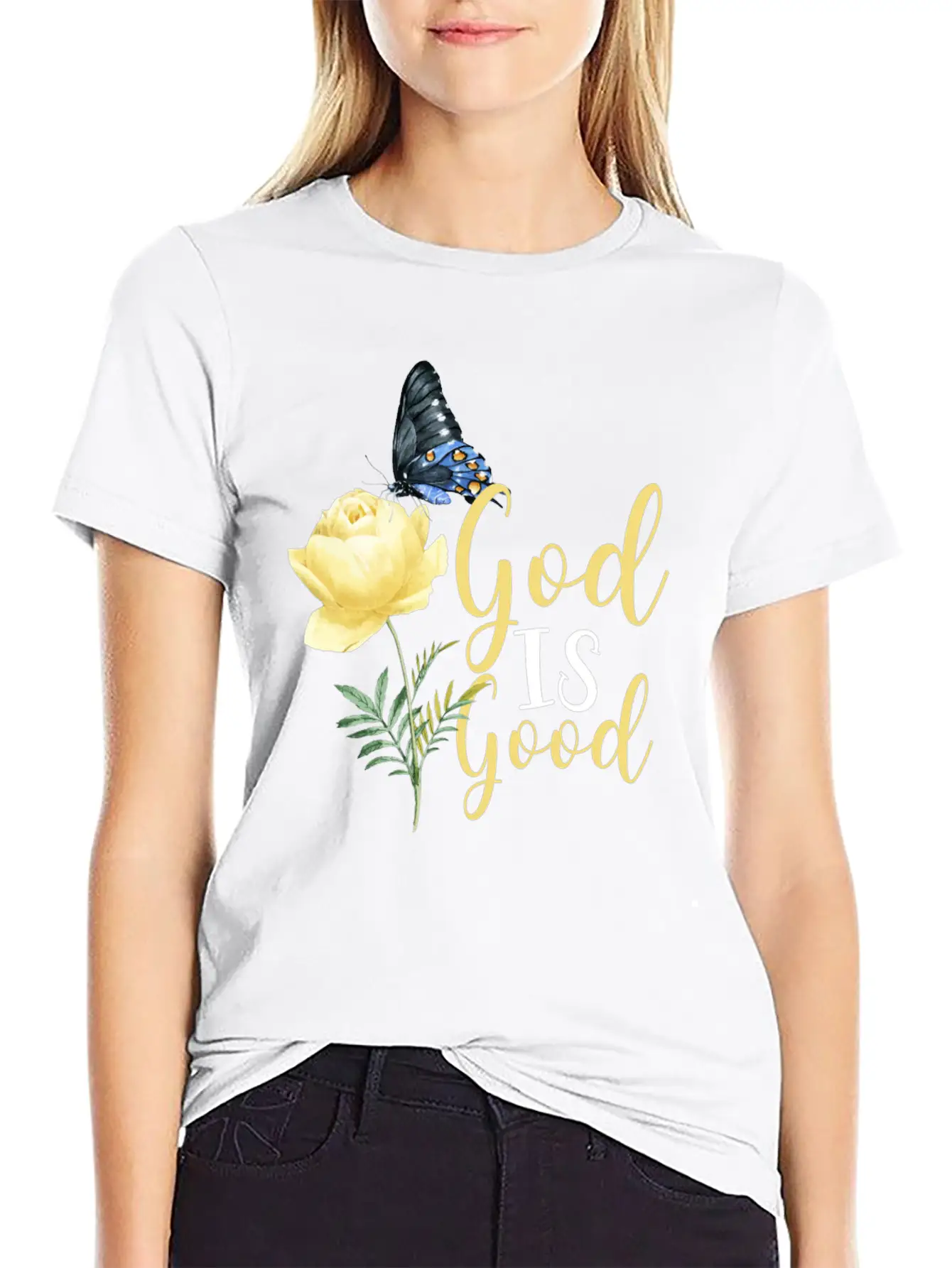 Christian Bible Verse Butterfly Timeless Short Sleeve Tee – Comfy And Minimalist Design