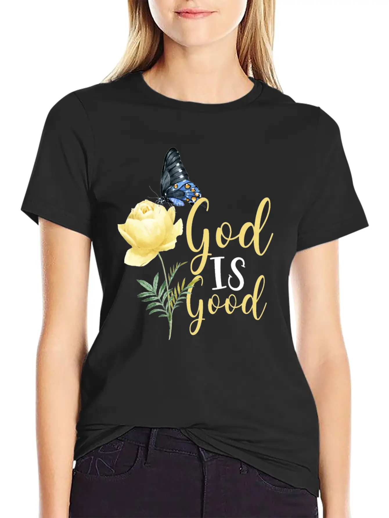 Christian Bible Verse Butterfly Timeless Short Sleeve Tee – Comfy And Minimalist Design