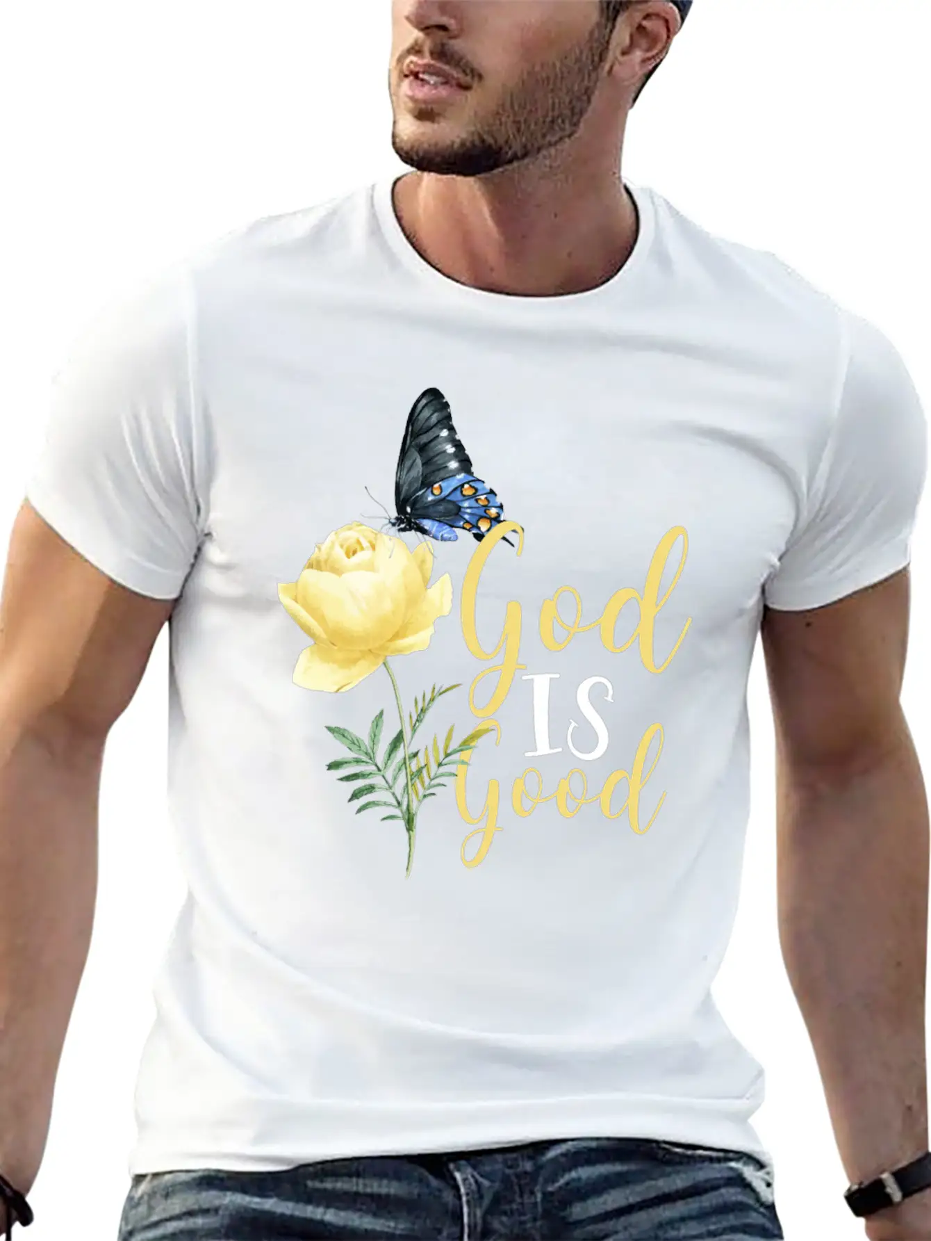 Christian Bible Verse Butterfly Timeless Short Sleeve Tee – Comfy And Minimalist Design