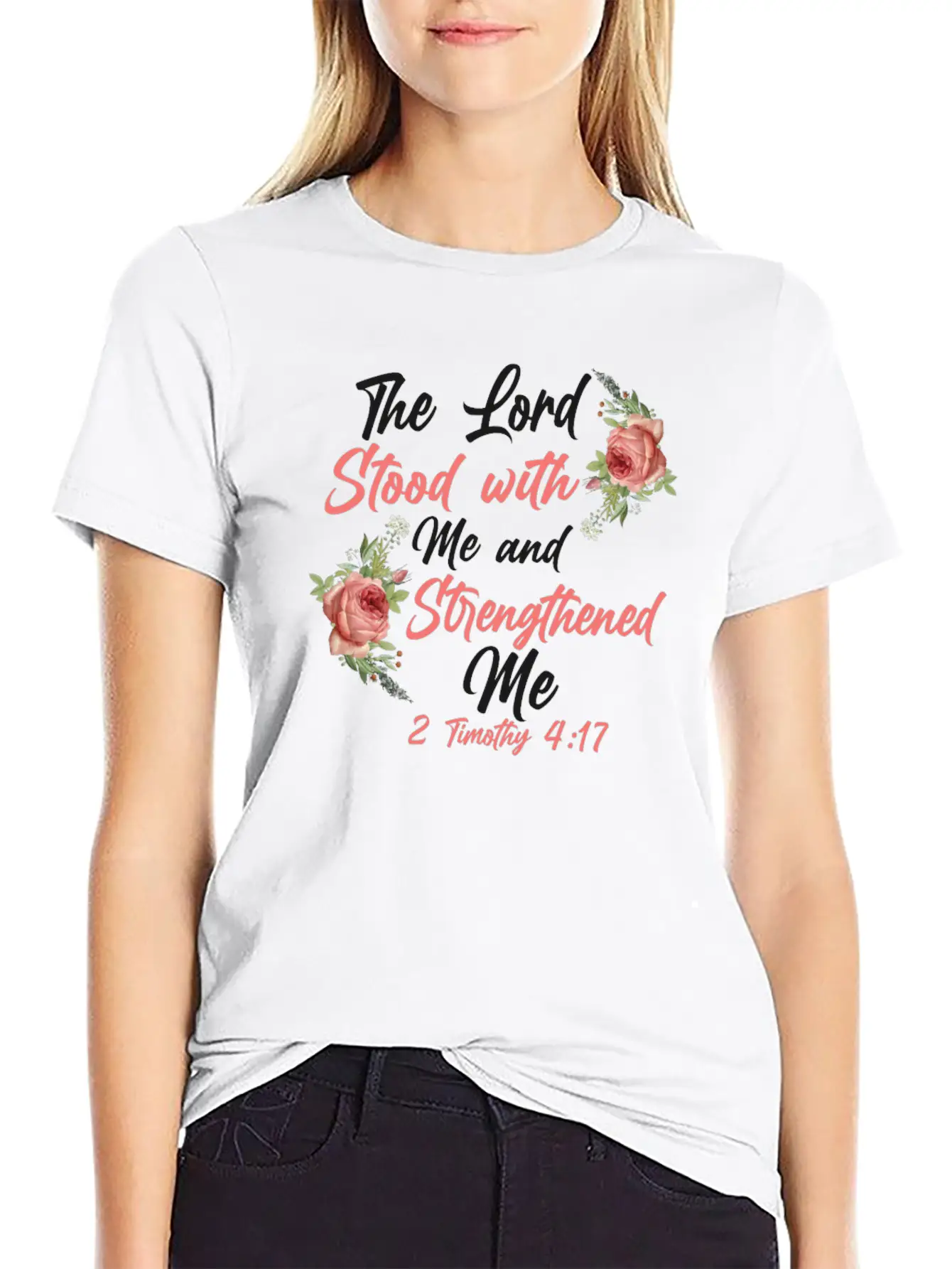 Christian Bible Verse Quote Rose Unisex Casual T-Shirt – Clean Design For Daily Comfort