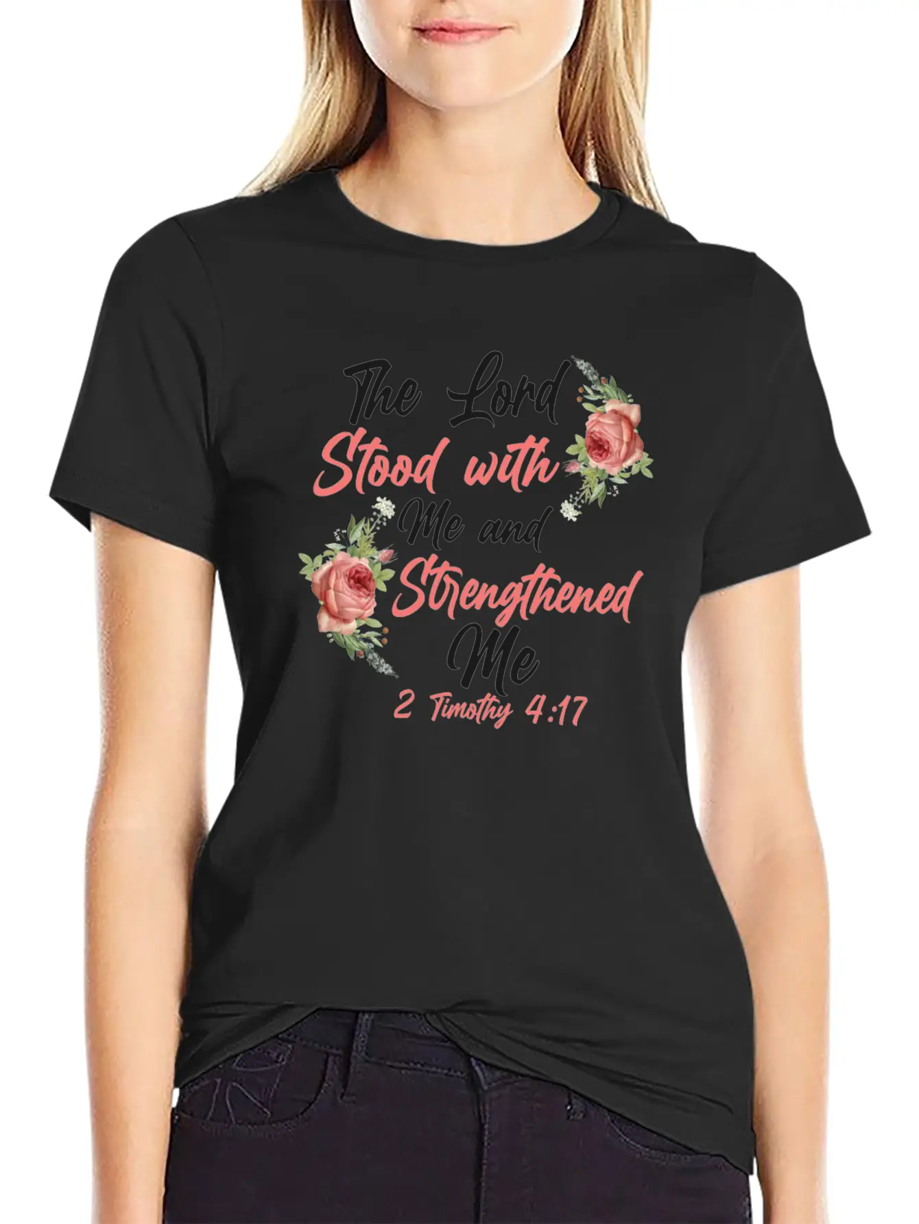 Christian Bible Verse Quote Rose Unisex Casual T-Shirt – Clean Design For Daily Comfort