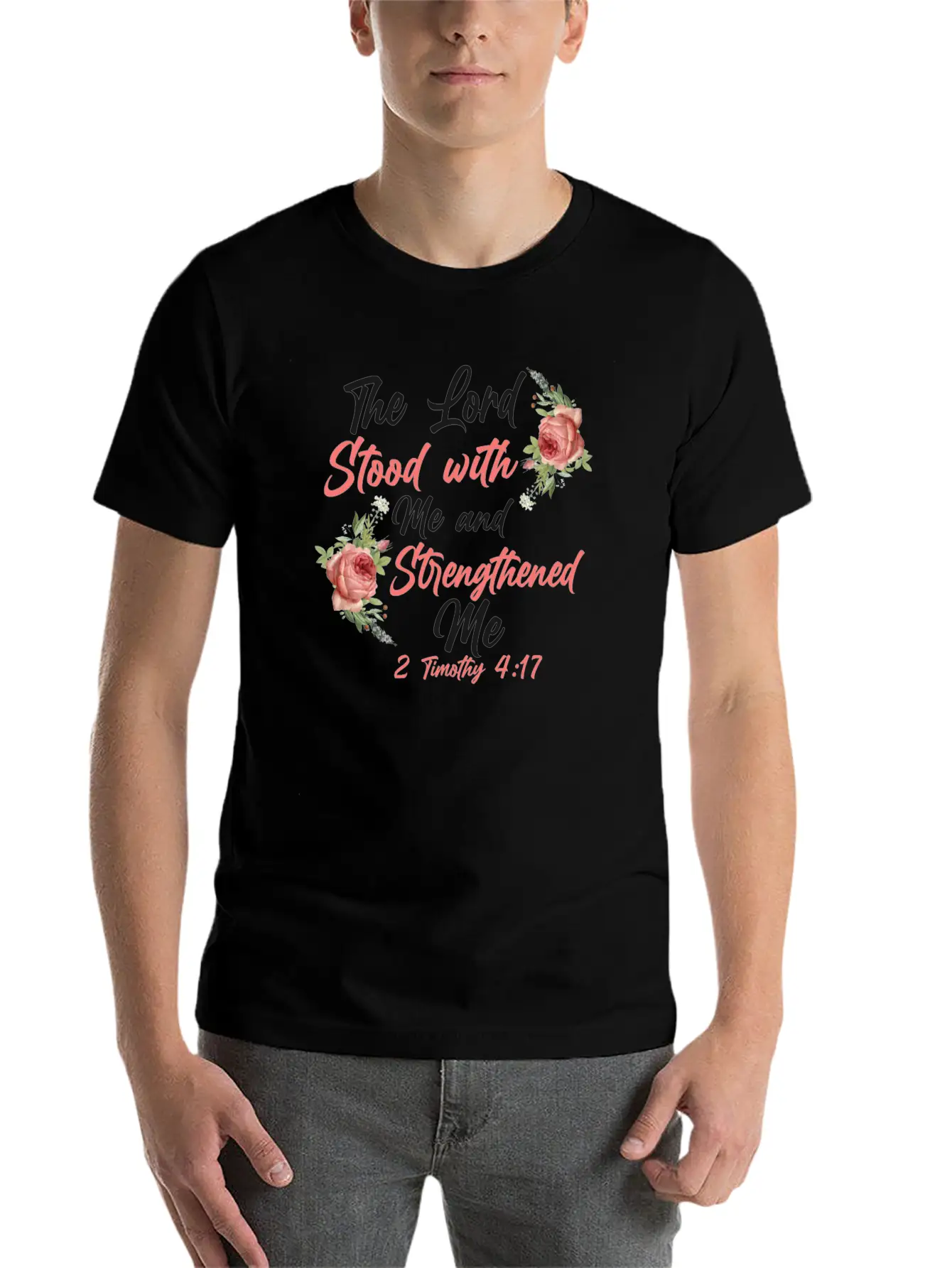 Christian Bible Verse Quote Rose Unisex Casual T-Shirt – Clean Design For Daily Comfort
