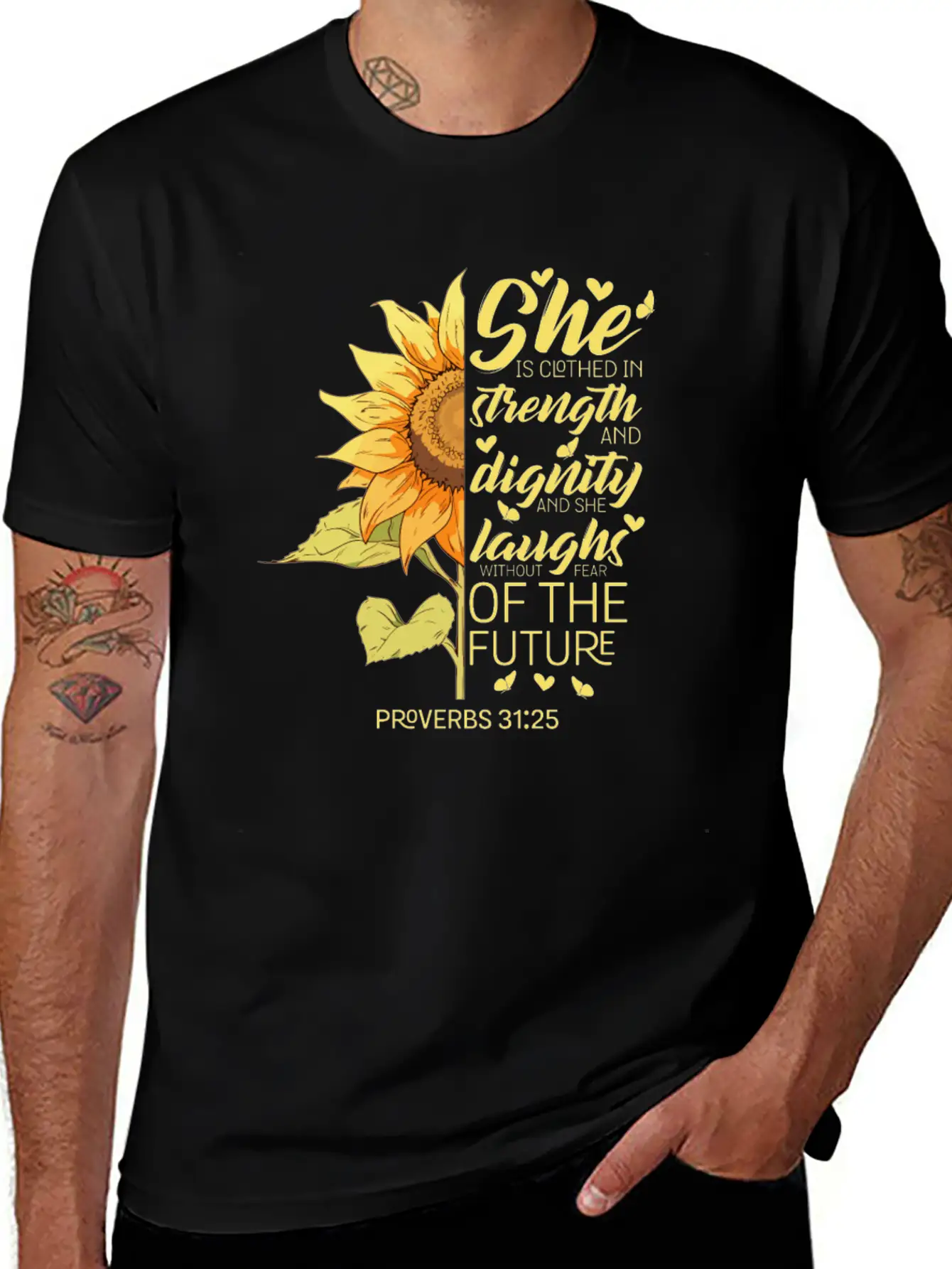 Christian Bible Verse Sunflower Lover Religious Stylish Everyday T-Shirt – Unisex Basic Cotton Tee