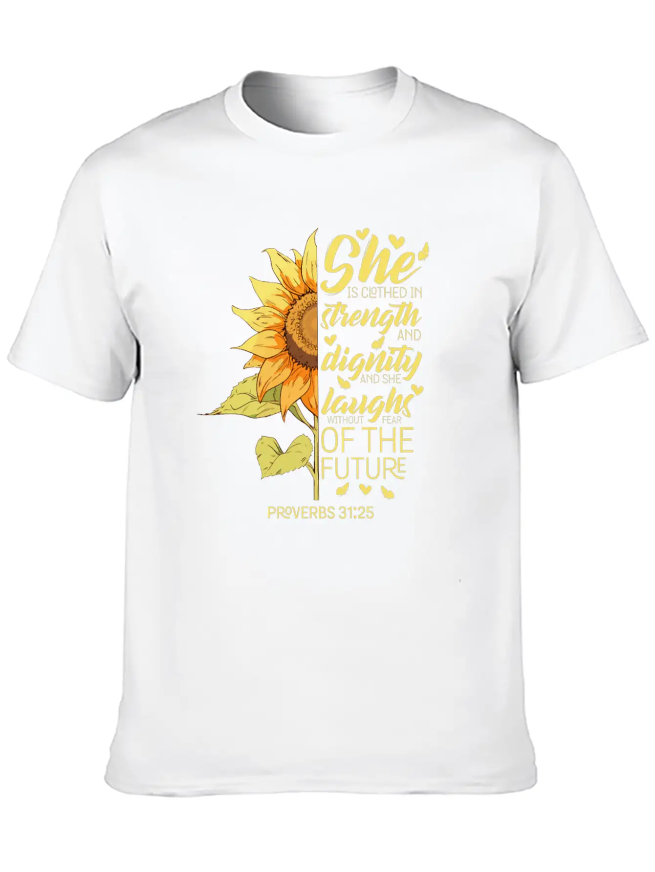 Christian Bible Verse Sunflower Lover Religious Stylish Everyday T-Shirt – Unisex Basic Cotton Tee