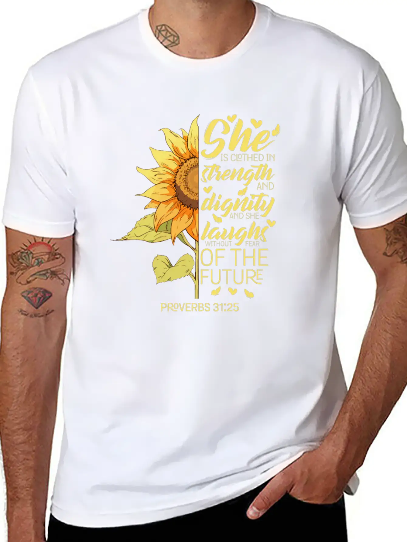 Christian Bible Verse Sunflower Lover Religious Stylish Everyday T-Shirt – Unisex Basic Cotton Tee