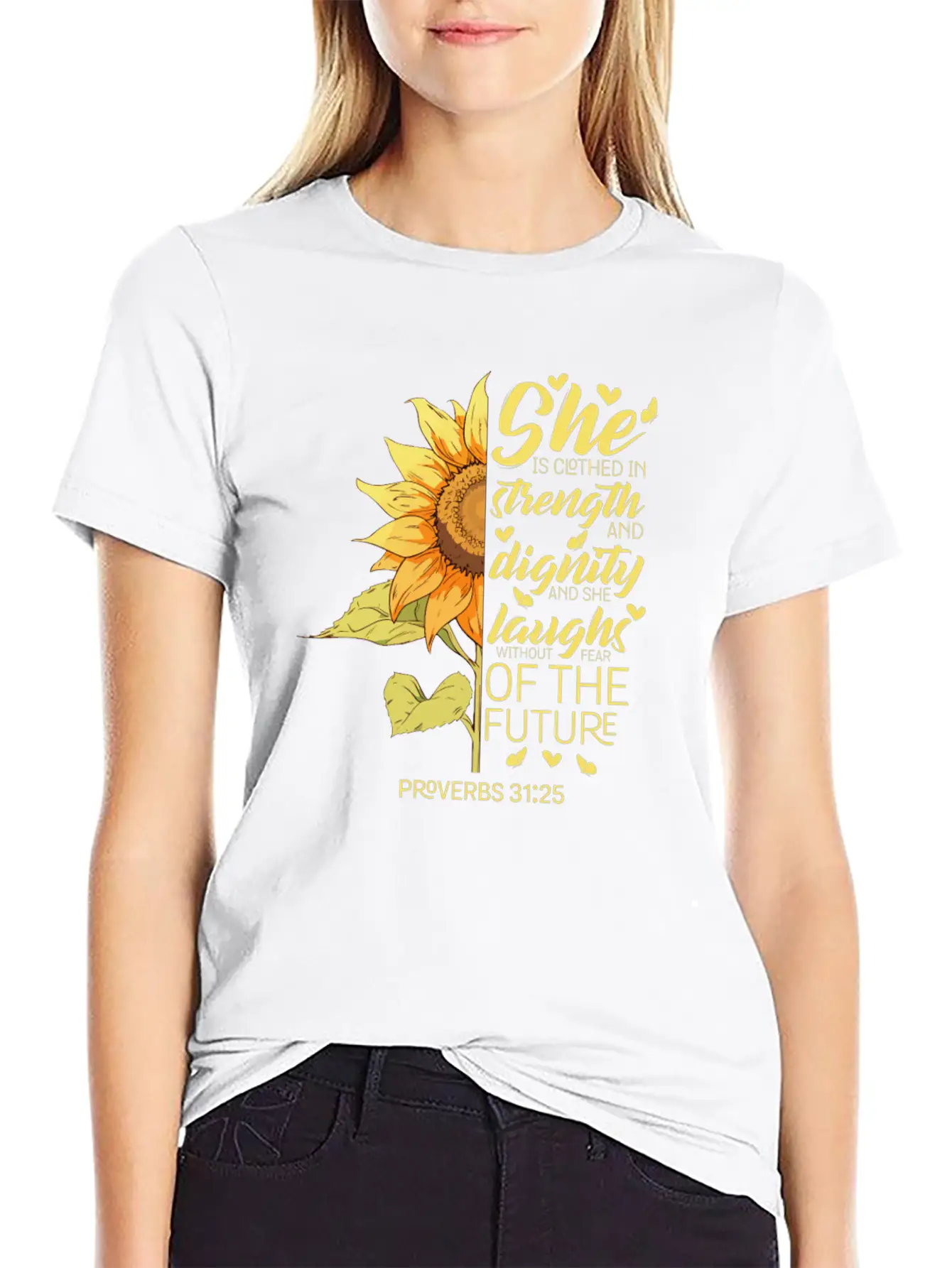 Christian Bible Verse Sunflower Lover Religious Stylish Everyday T-Shirt – Unisex Basic Cotton Tee