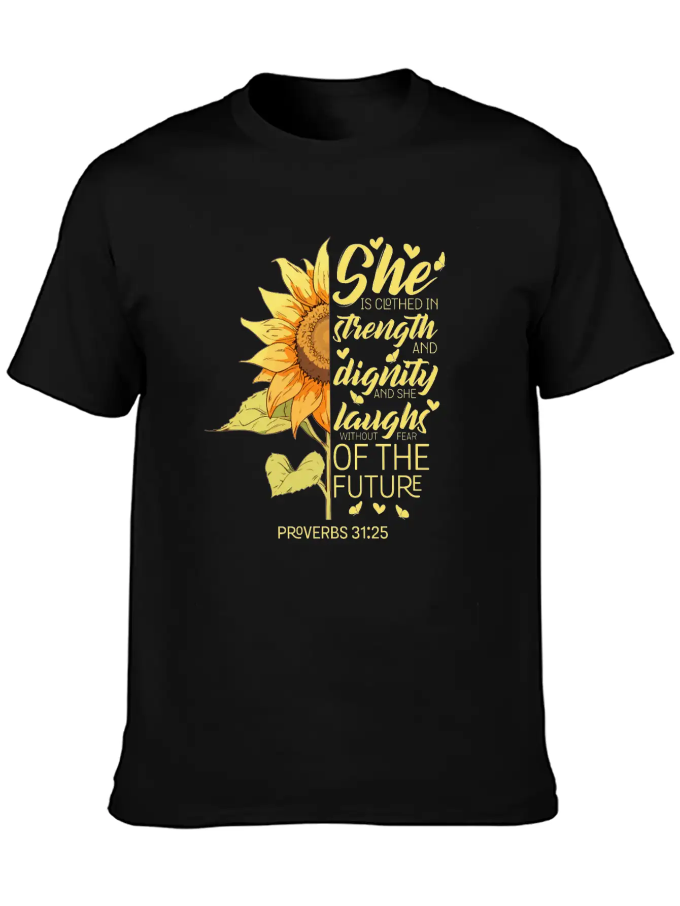 Christian Bible Verse Sunflower Lover Religious Stylish Everyday T-Shirt – Unisex Basic Cotton Tee