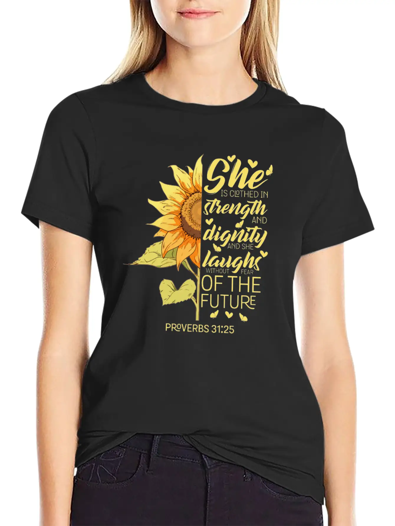 Christian Bible Verse Sunflower Lover Religious Stylish Everyday T-Shirt – Unisex Basic Cotton Tee