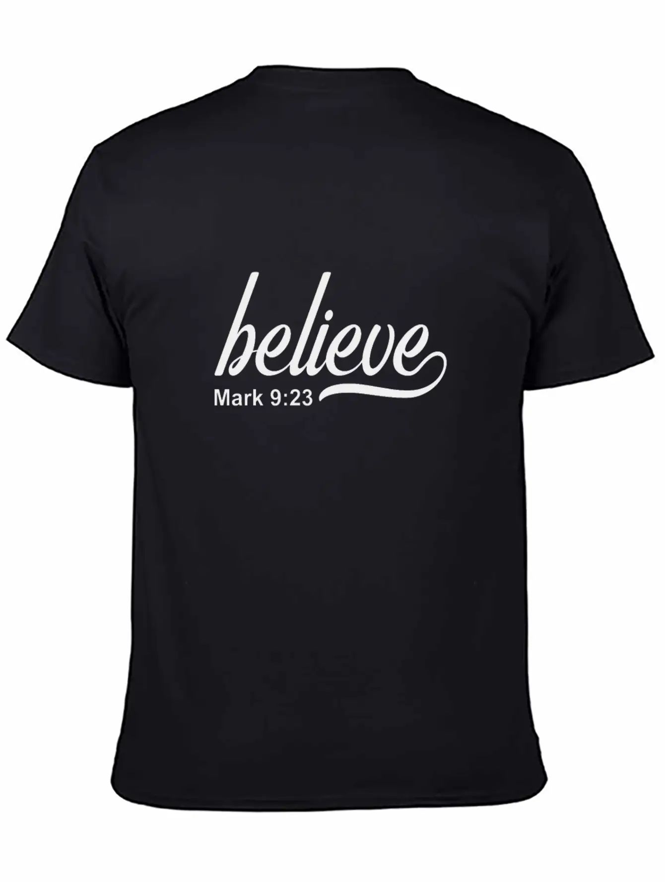 Christian Design Believe Mark 9 Verse 23 Timeless Short Sleeve Tee – Comfy And Minimalist Design