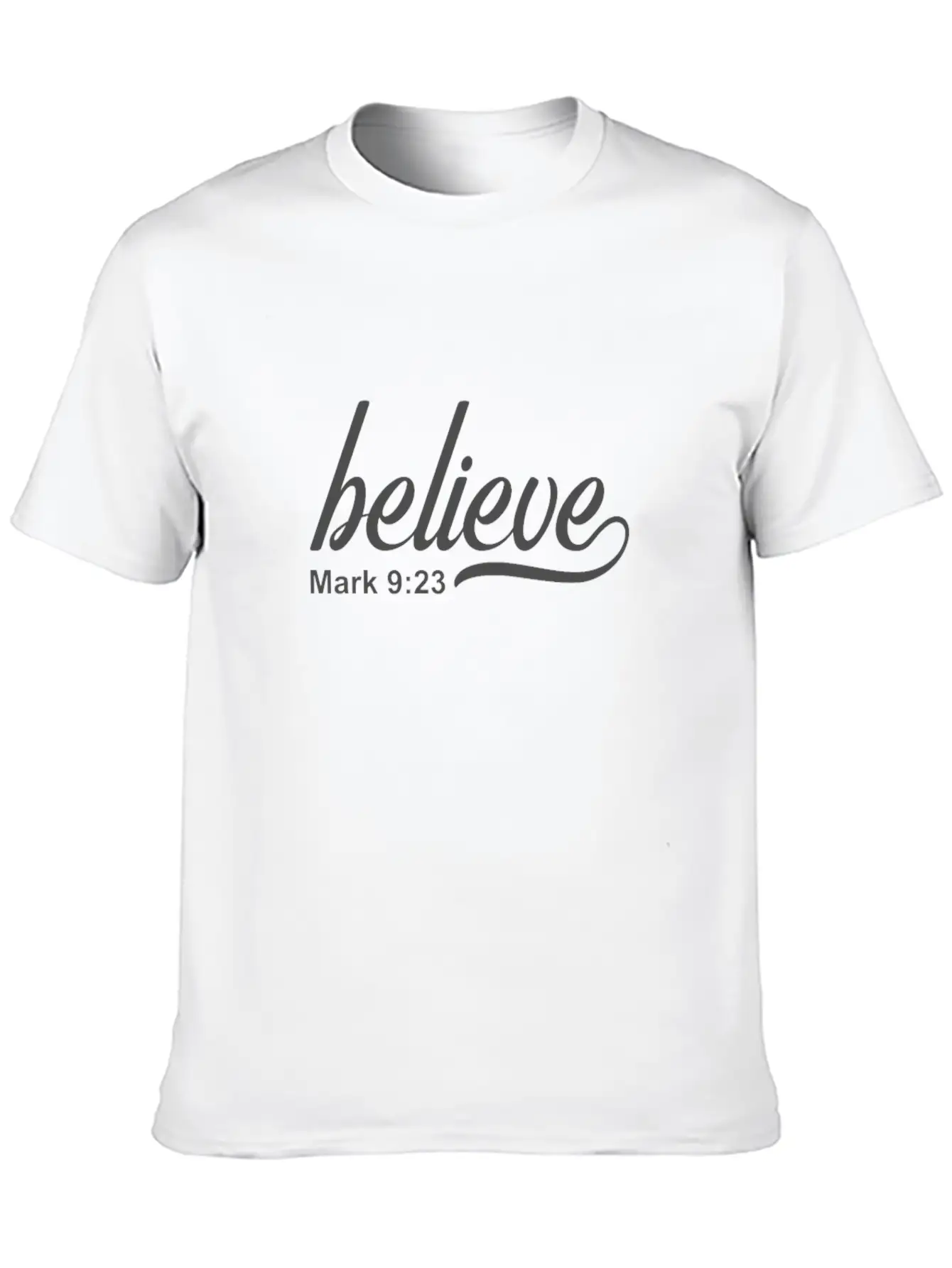 Christian Design Believe Mark 9 Verse 23 Timeless Short Sleeve Tee – Comfy And Minimalist Design
