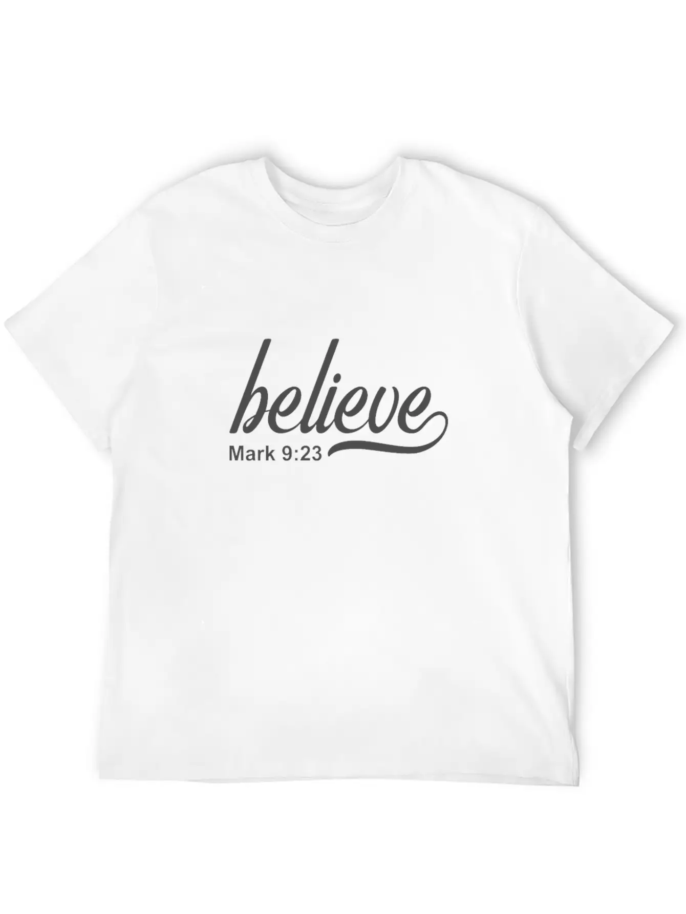 Christian Design Believe Mark 9 Verse 23 Timeless Short Sleeve Tee – Comfy And Minimalist Design