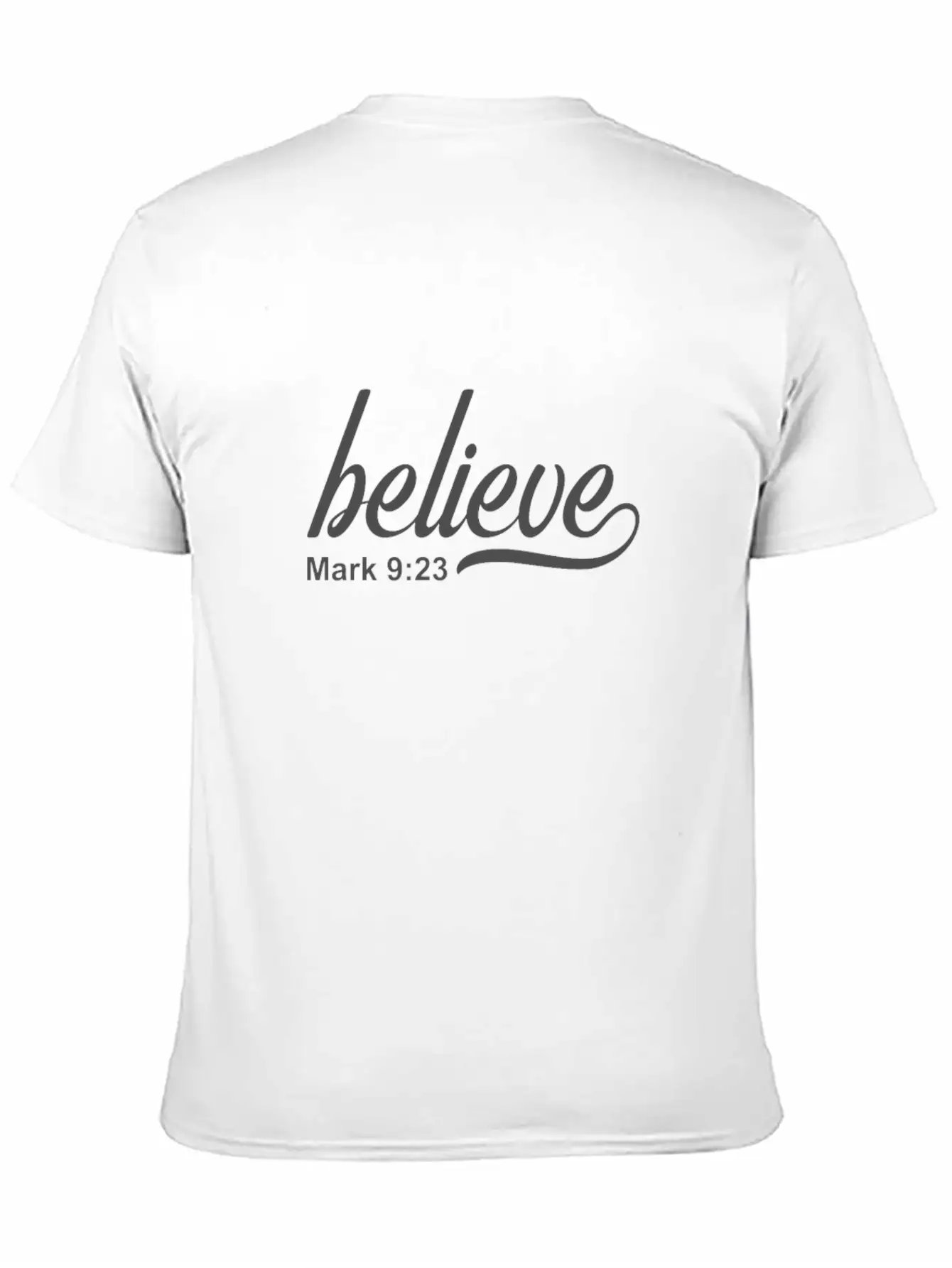 Christian Design Believe Mark 9 Verse 23 Timeless Short Sleeve Tee – Comfy And Minimalist Design