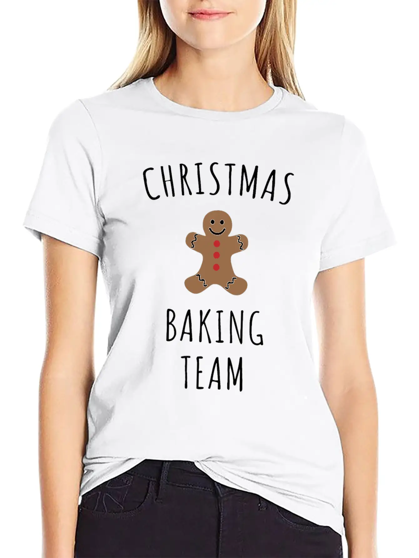 Christmas Baking Team Unisex Short Sleeve Soft Cotton T-Shirt – Casual Everyday Wear