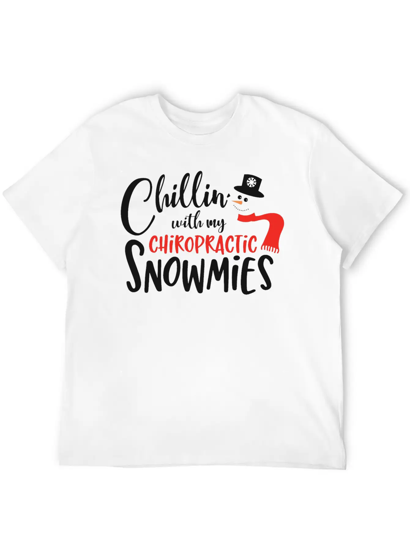 Christmas Chiropractor Chillin Snowmies Unisex Casual T-Shirt – Clean Design For Daily Comfort