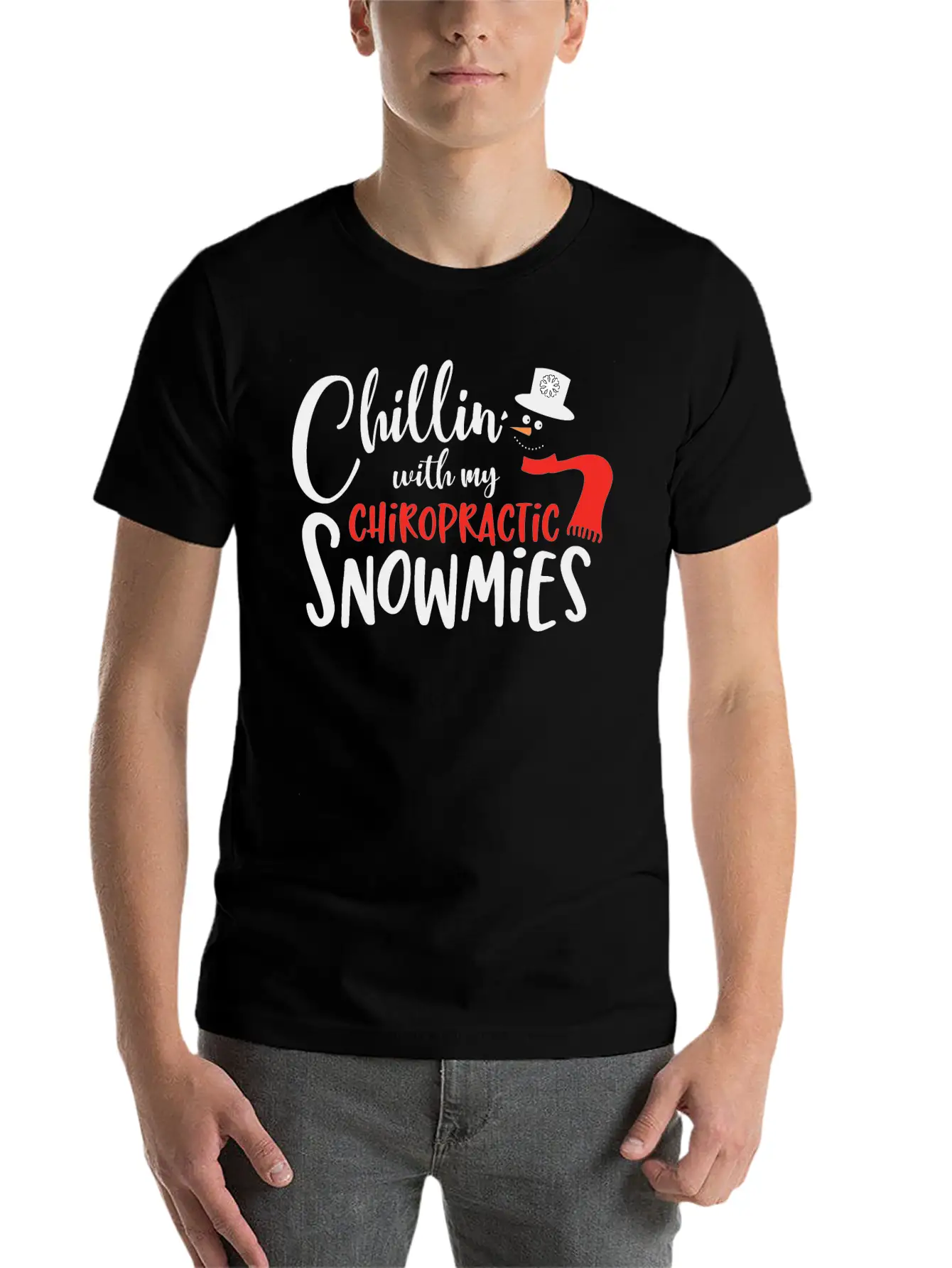 Christmas Chiropractor Chillin Snowmies Unisex Casual T-Shirt – Clean Design For Daily Comfort