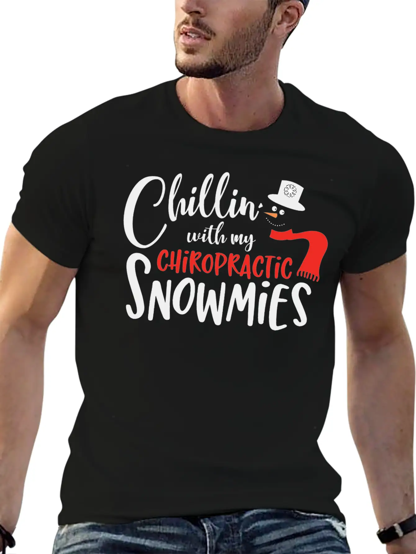 Christmas Chiropractor Chillin Snowmies Unisex Casual T-Shirt – Clean Design For Daily Comfort