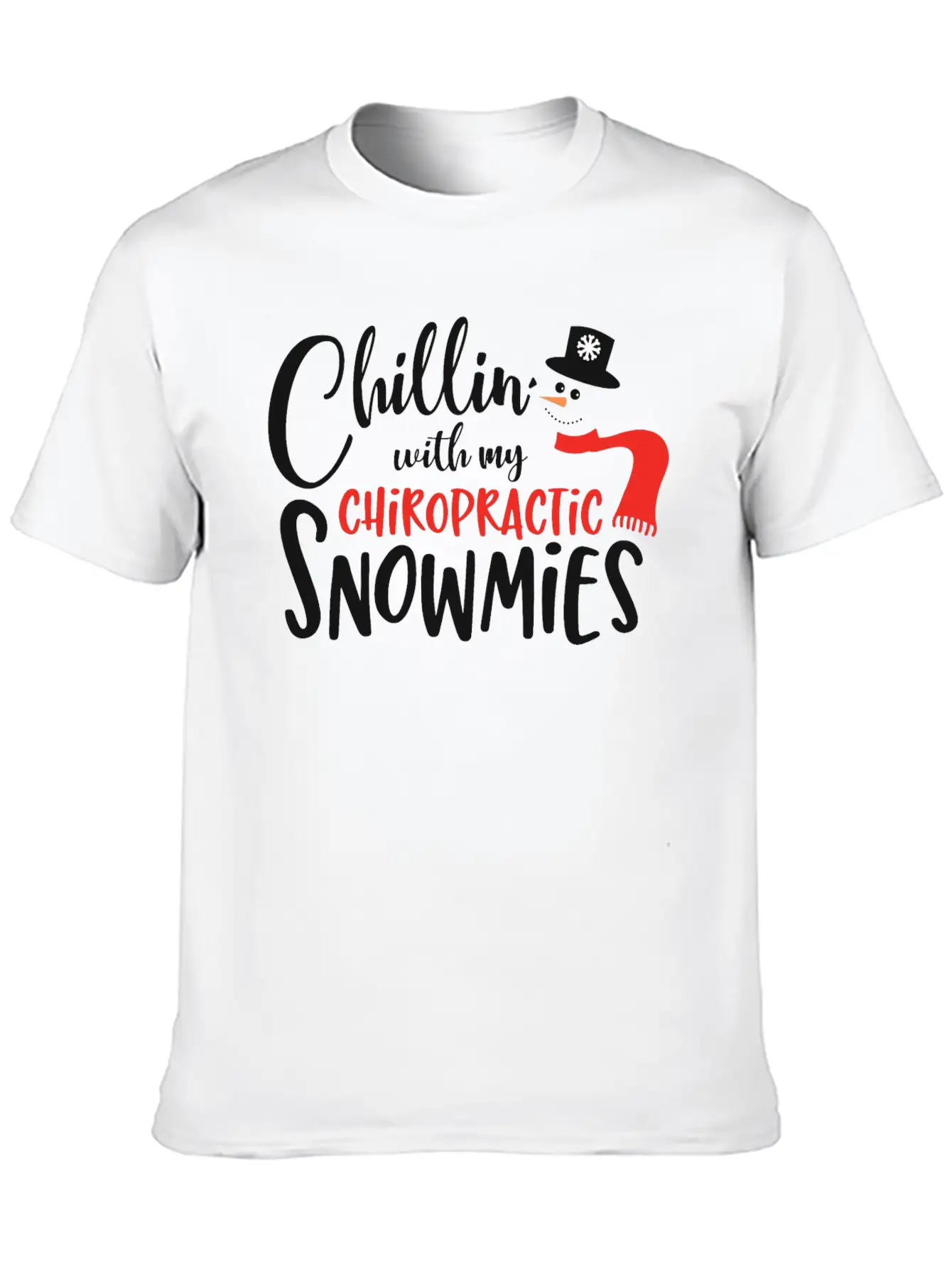 Christmas Chiropractor Chillin Snowmies Unisex Casual T-Shirt – Clean Design For Daily Comfort