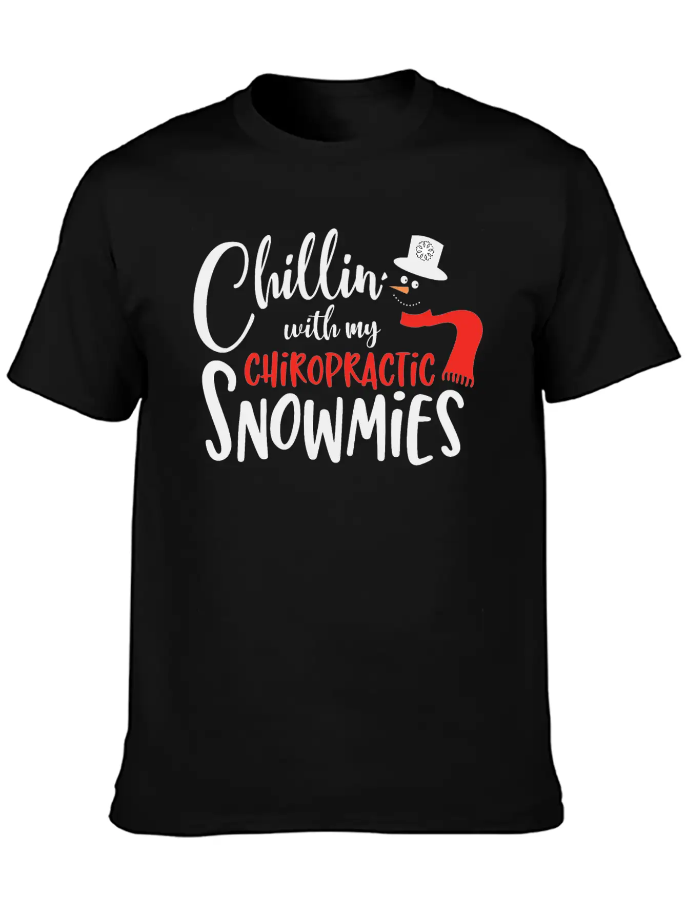 Christmas Chiropractor Chillin Snowmies Unisex Casual T-Shirt – Clean Design For Daily Comfort