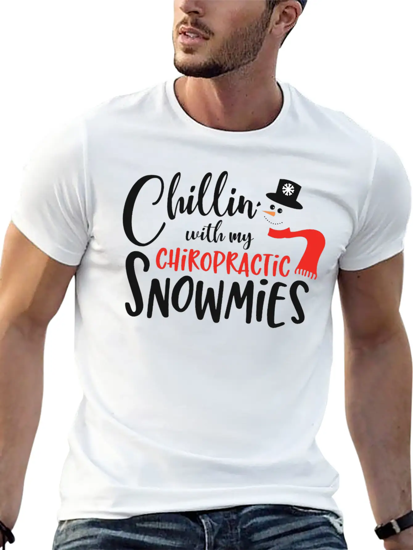 Christmas Chiropractor Chillin Snowmies Unisex Casual T-Shirt – Clean Design For Daily Comfort