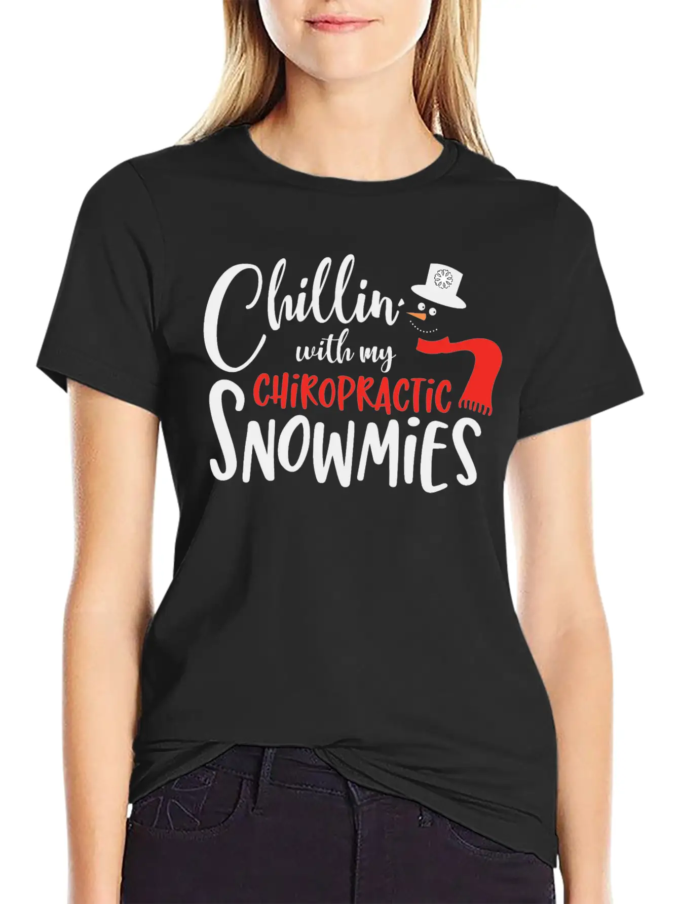 Christmas Chiropractor Chillin Snowmies Unisex Casual T-Shirt – Clean Design For Daily Comfort
