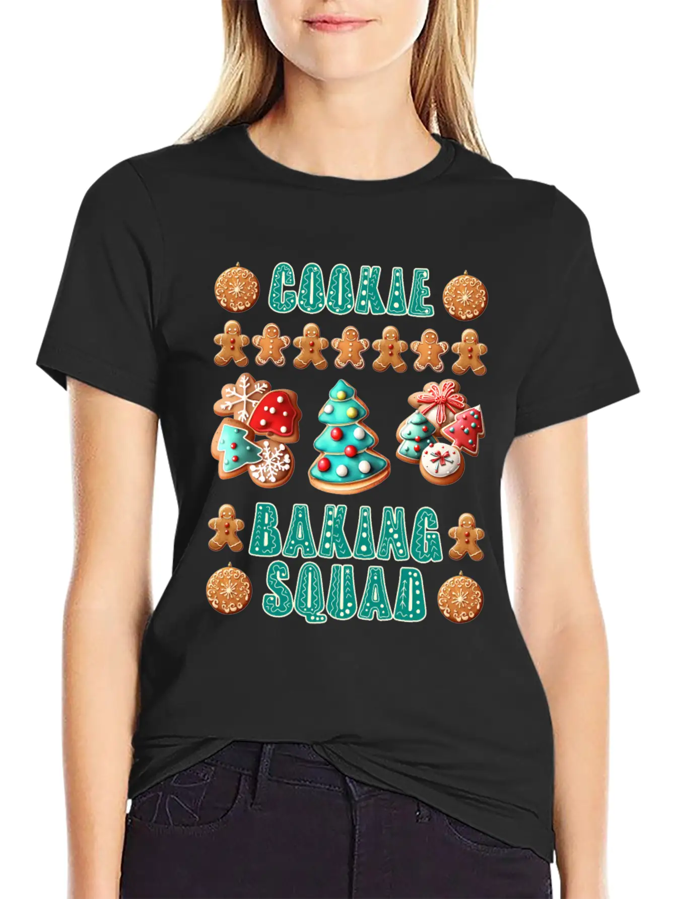 Christmas Cookie Baking Squad Baking Fans Essential Unisex Summer Tee – Soft Cotton Casual Fit