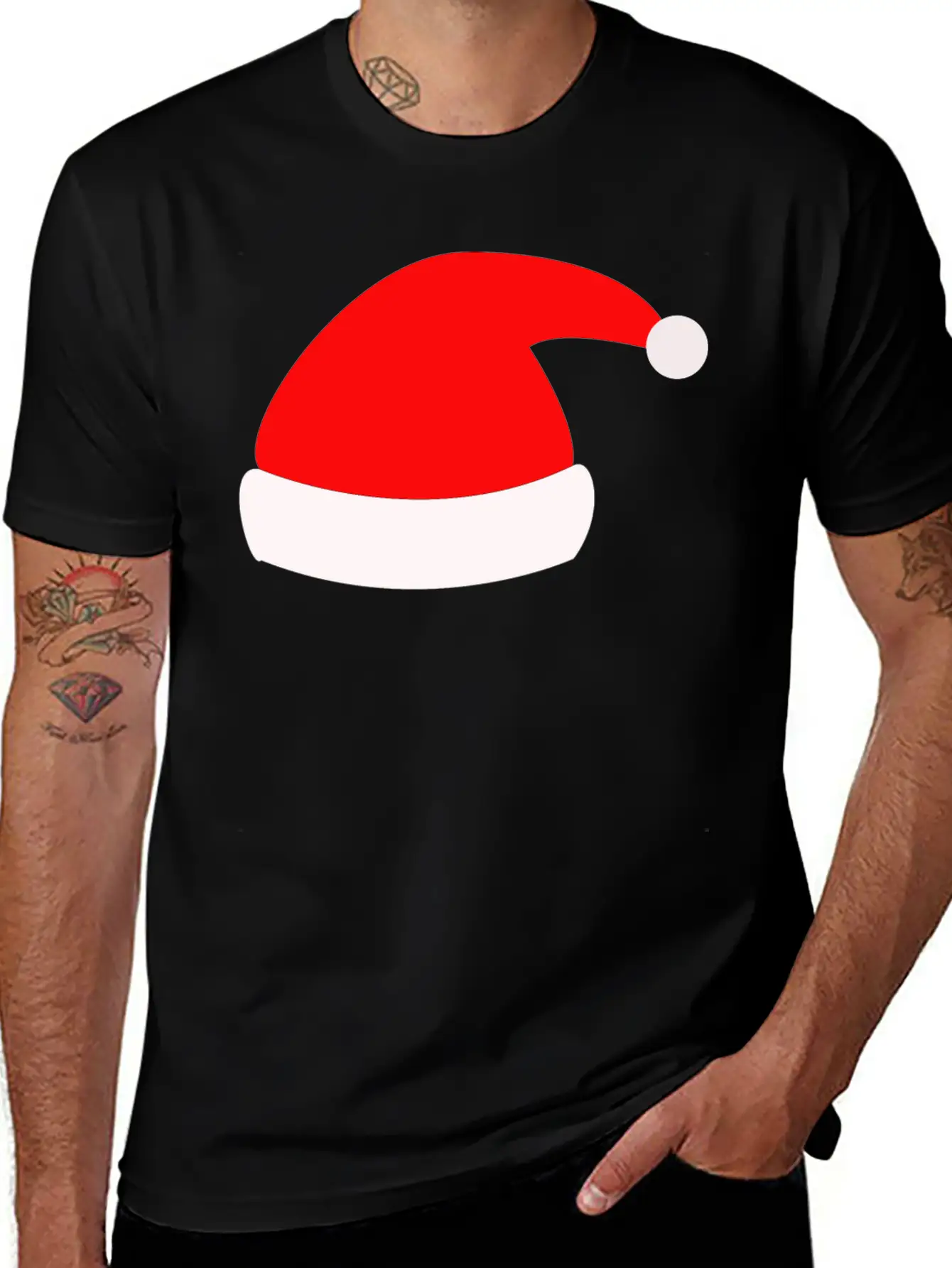 Christmas Hat Merry X-mas Giftidea Winter Relaxed Everyday Tee – Lightweight And Durable Cotton